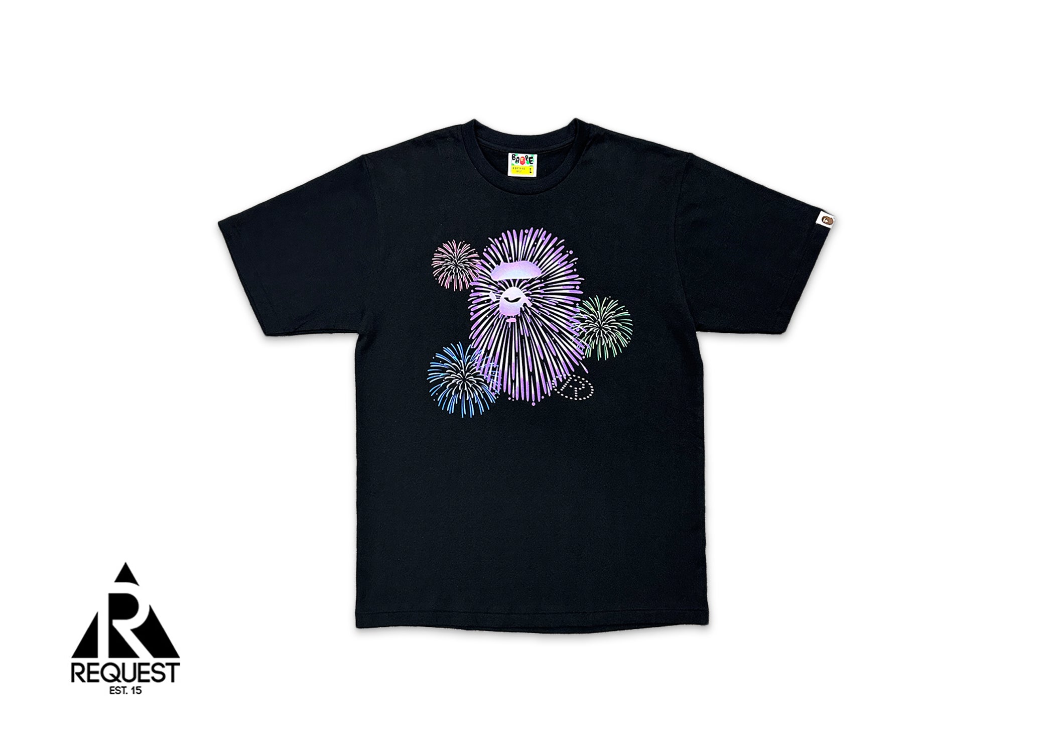 A Bathing Ape (BAPE), Multi Firework Ape Head Tee "Black"