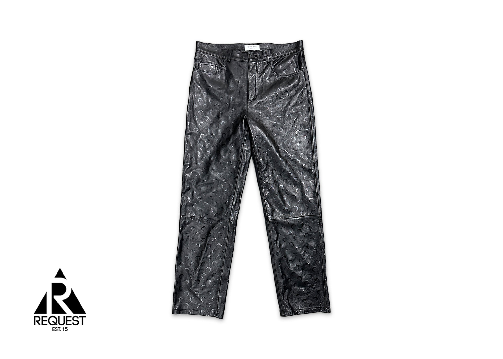 Request, Marine Serre Leather Moon Trousers "Black"