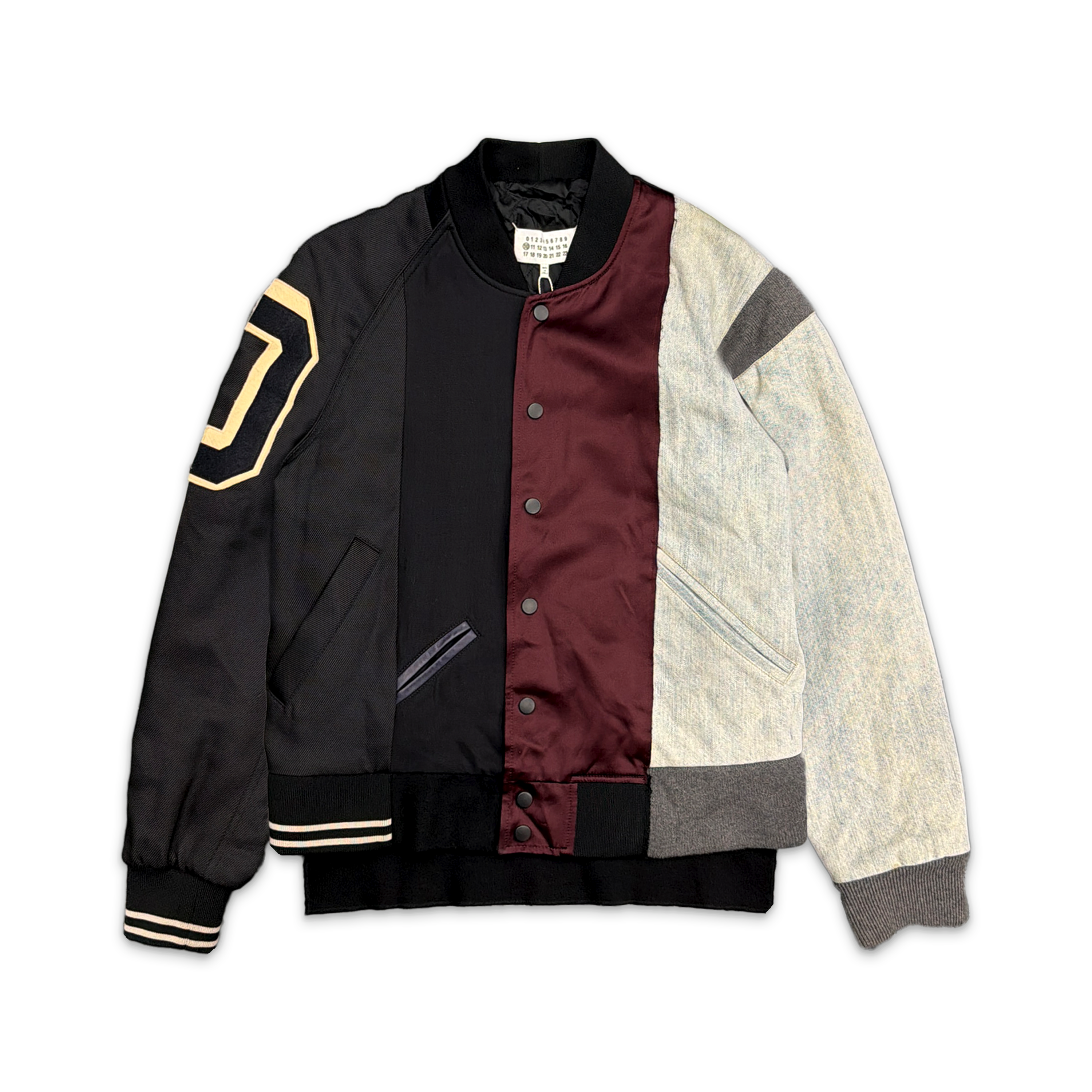 Maison Margiela, Artisanal Runway Paneled Varsity Jacket "Black/Multi"