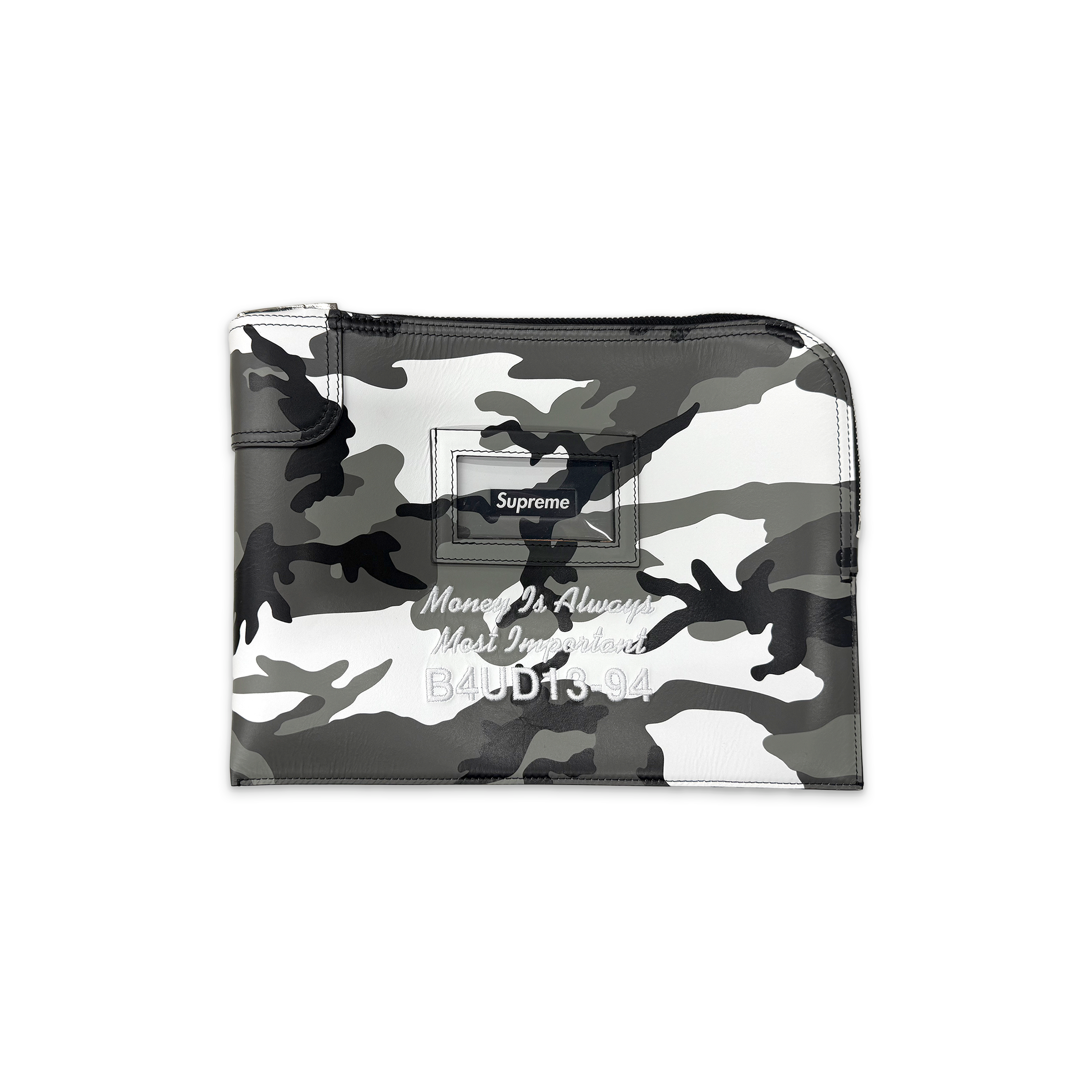 Supreme, Leather Money Bag "Snow Camo"