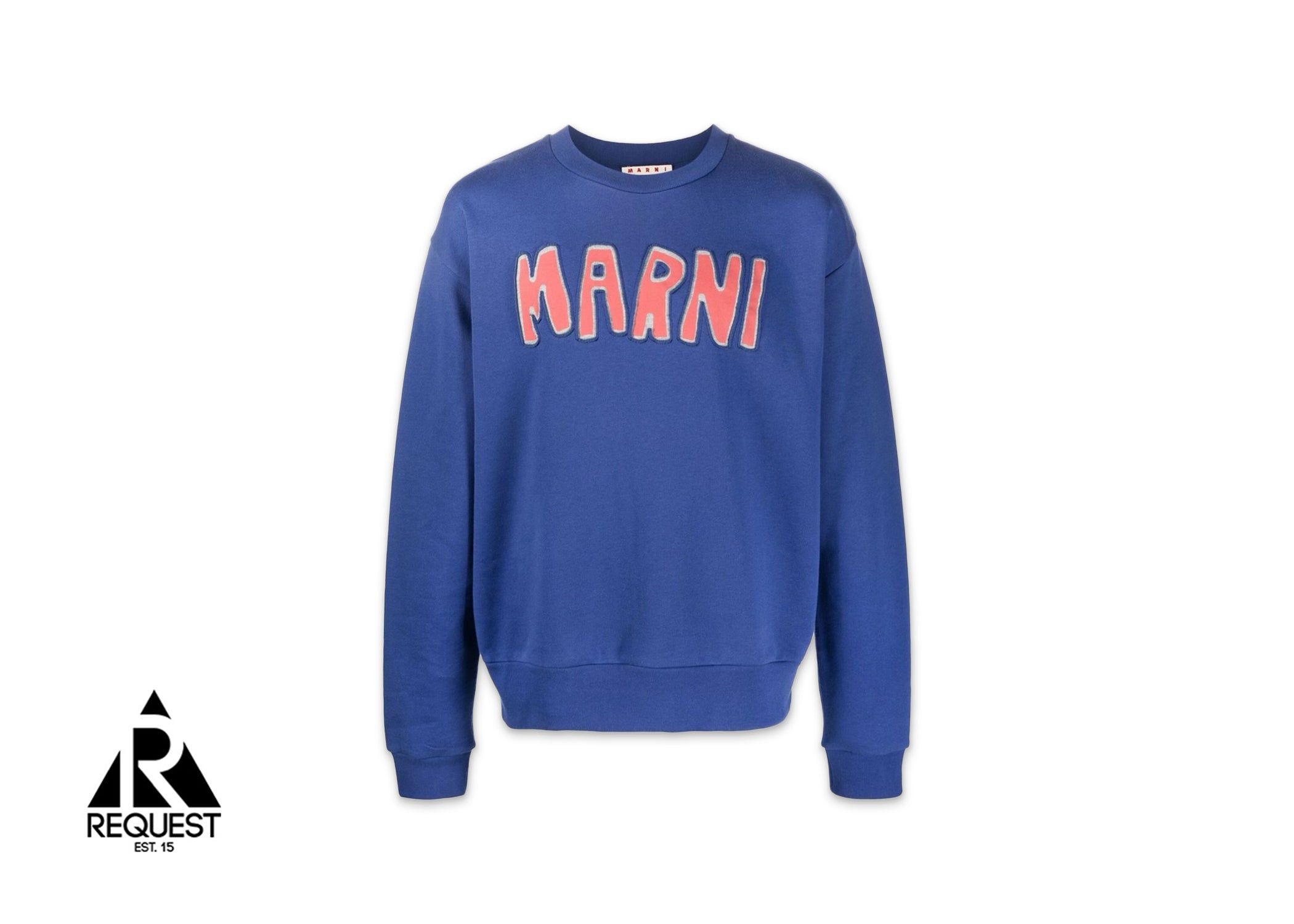 Marni Cutout Logo Crewneck Sweatshirt "Blue"