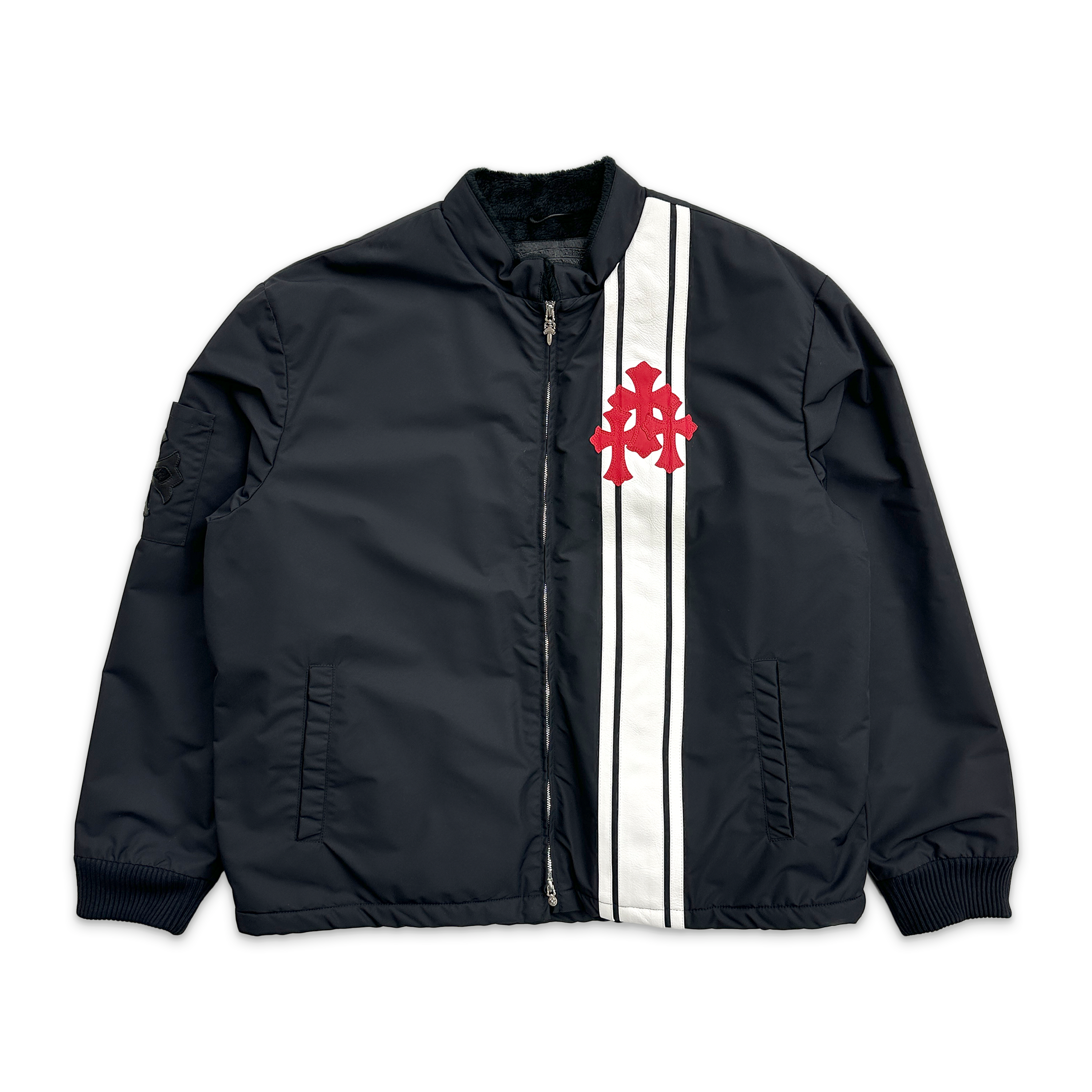 Chrome Hearts, Nylon Cobra Jacket Red Crosses "Black"