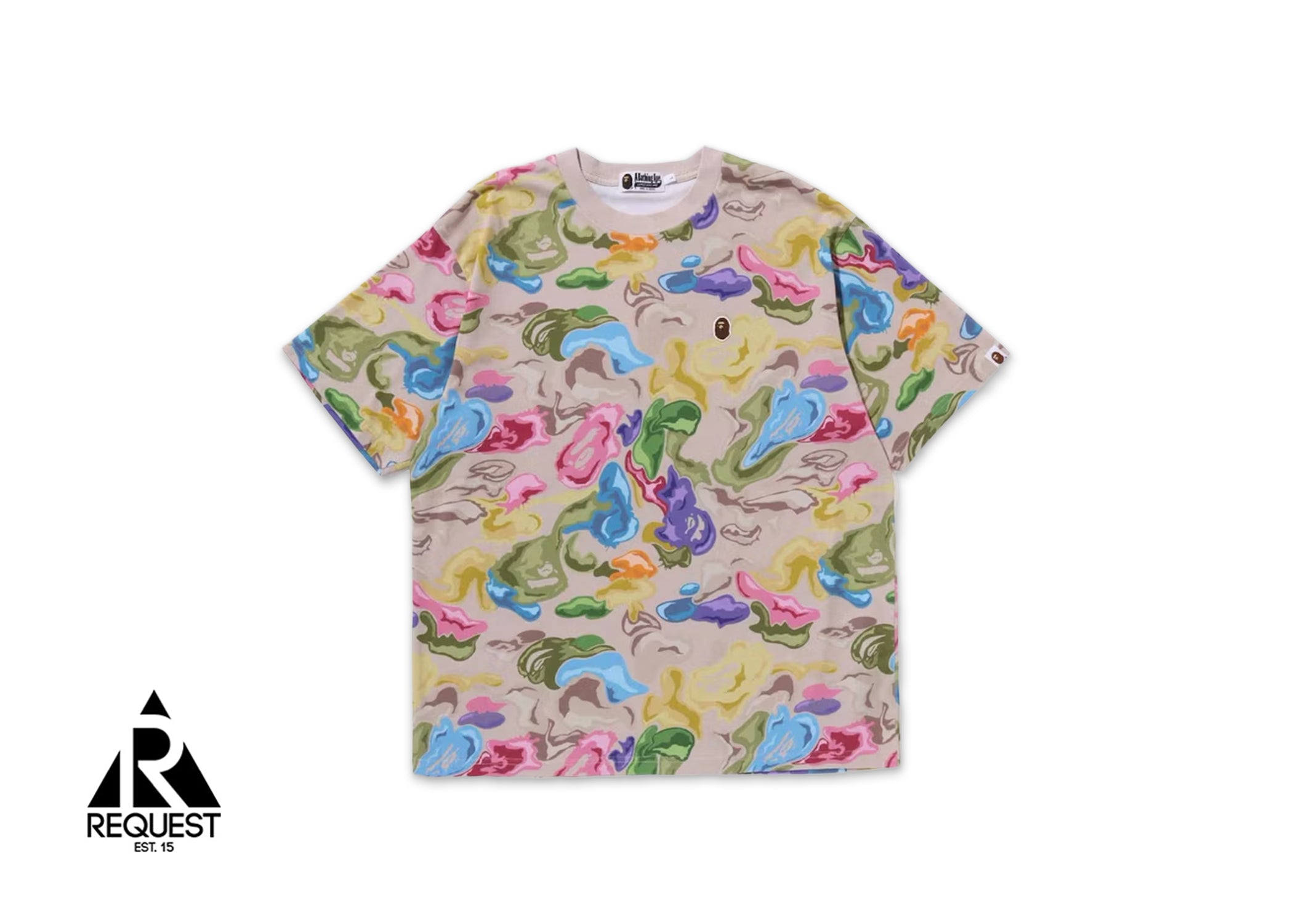 A Bathing Ape BAPE Art Camo Ape Head One Point Tee "Multi"