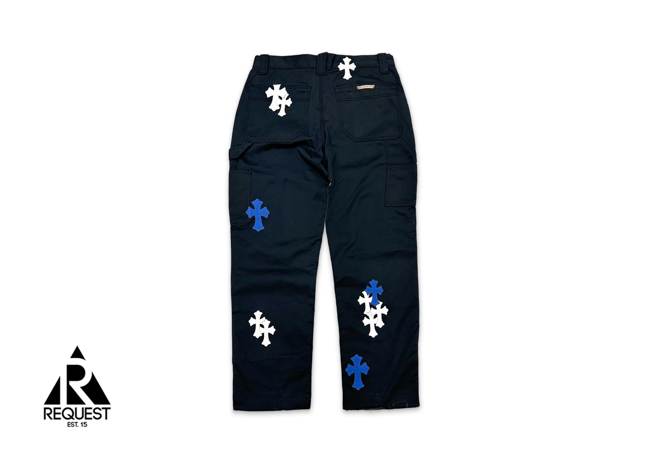 Chrome Hearts, Navy Chino Pants "Blue White Crosses"