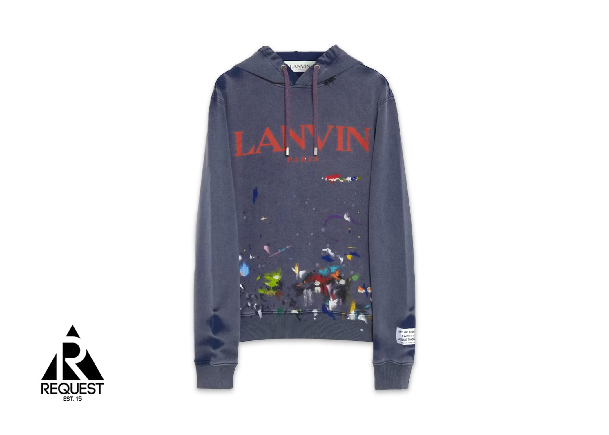 Gallery Dept. x Lanvin Worn Effect Hoodie "Navy Paint Splatter"