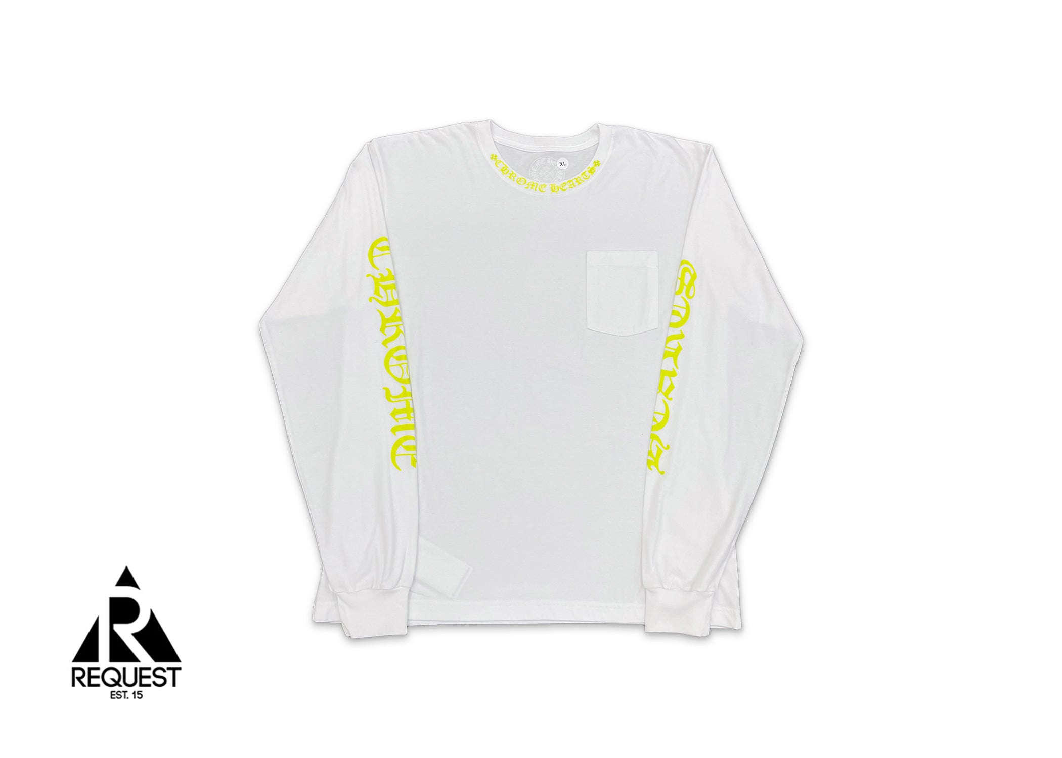 Chrome Hearts, Neck Scroll L/S Tee "White Neon"