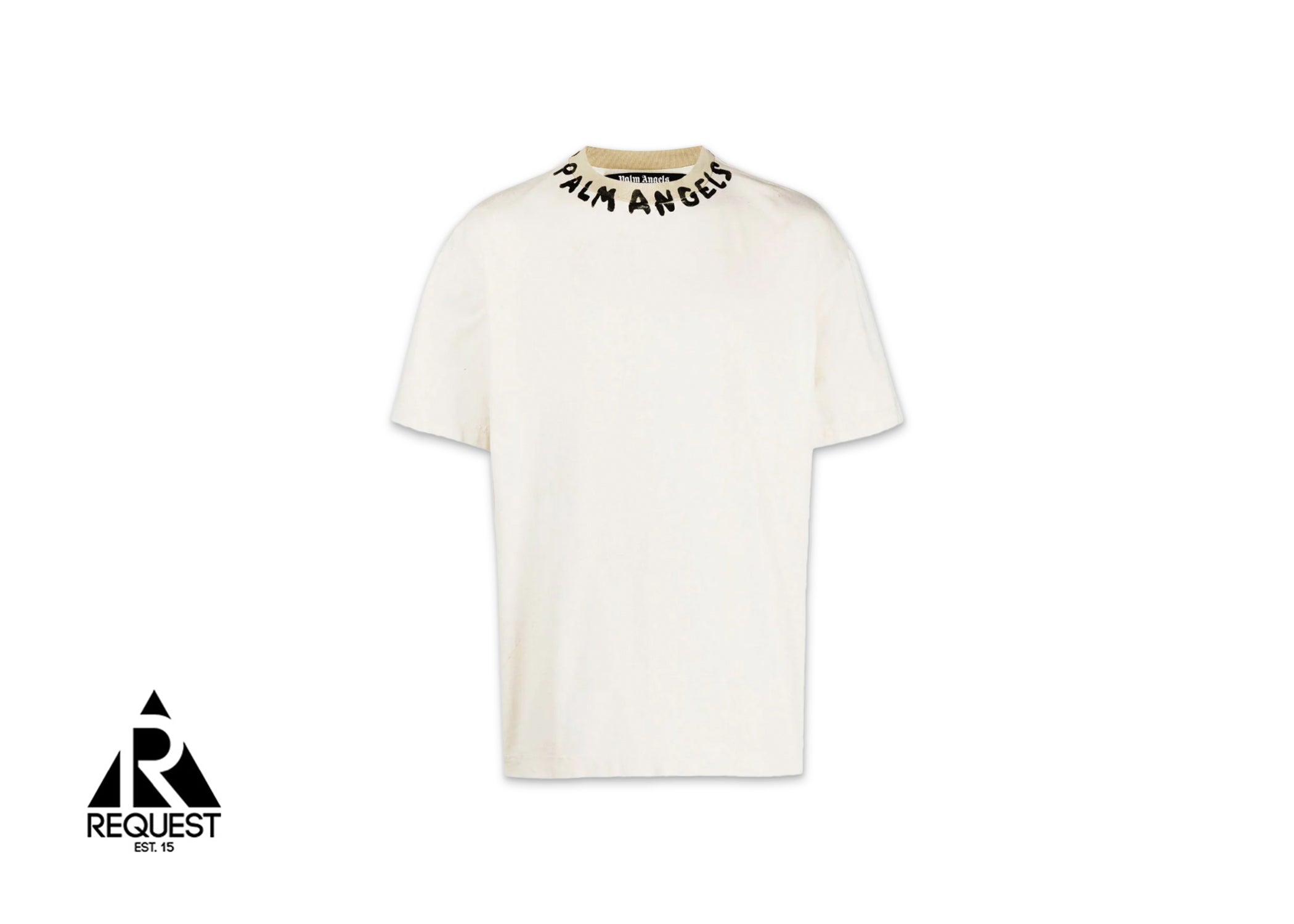 Palm Angels Logo Neck Print Tee "White/Black"