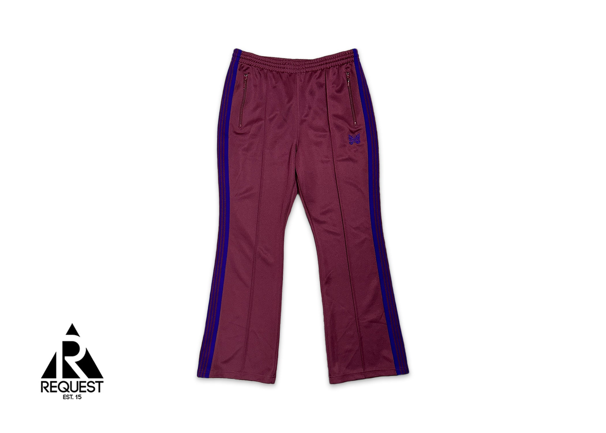 Needles, Narrow Track Pant Polly Smooth “Maroon Purple"