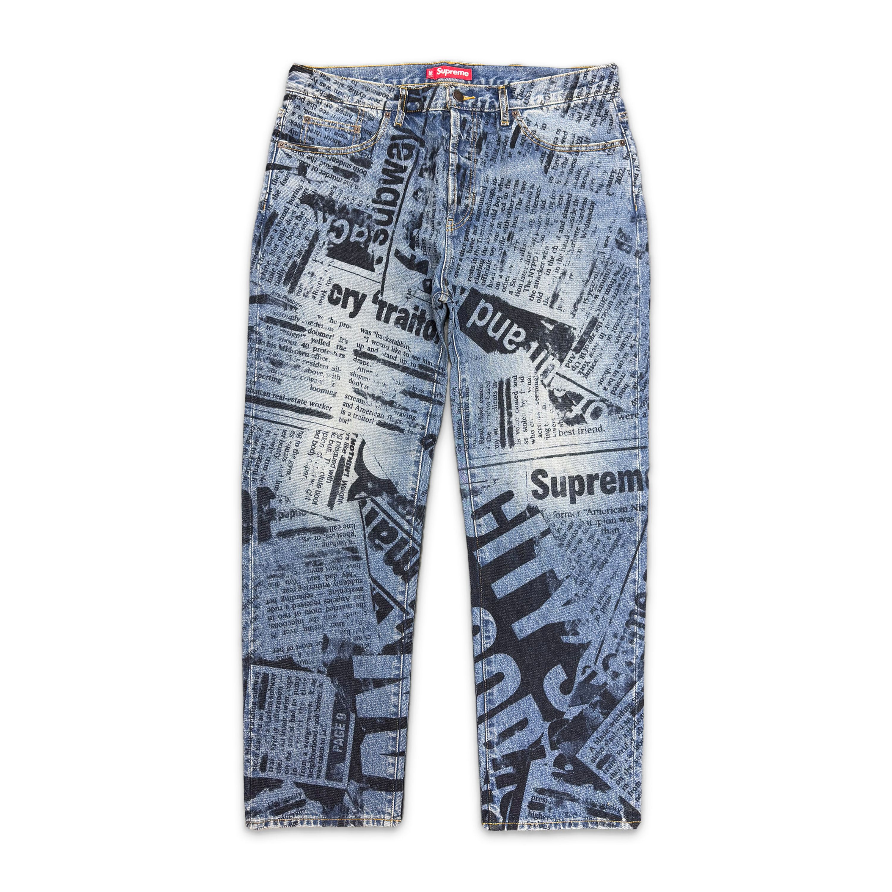 Supreme, Regular Jean SS25 "News Print"