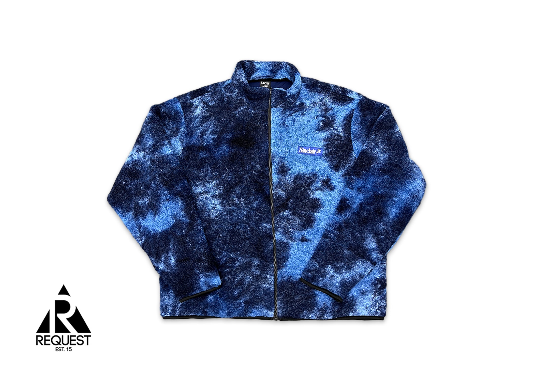 Sinclair Full Zip Cozy Jacket "Blue Tie Dye"
