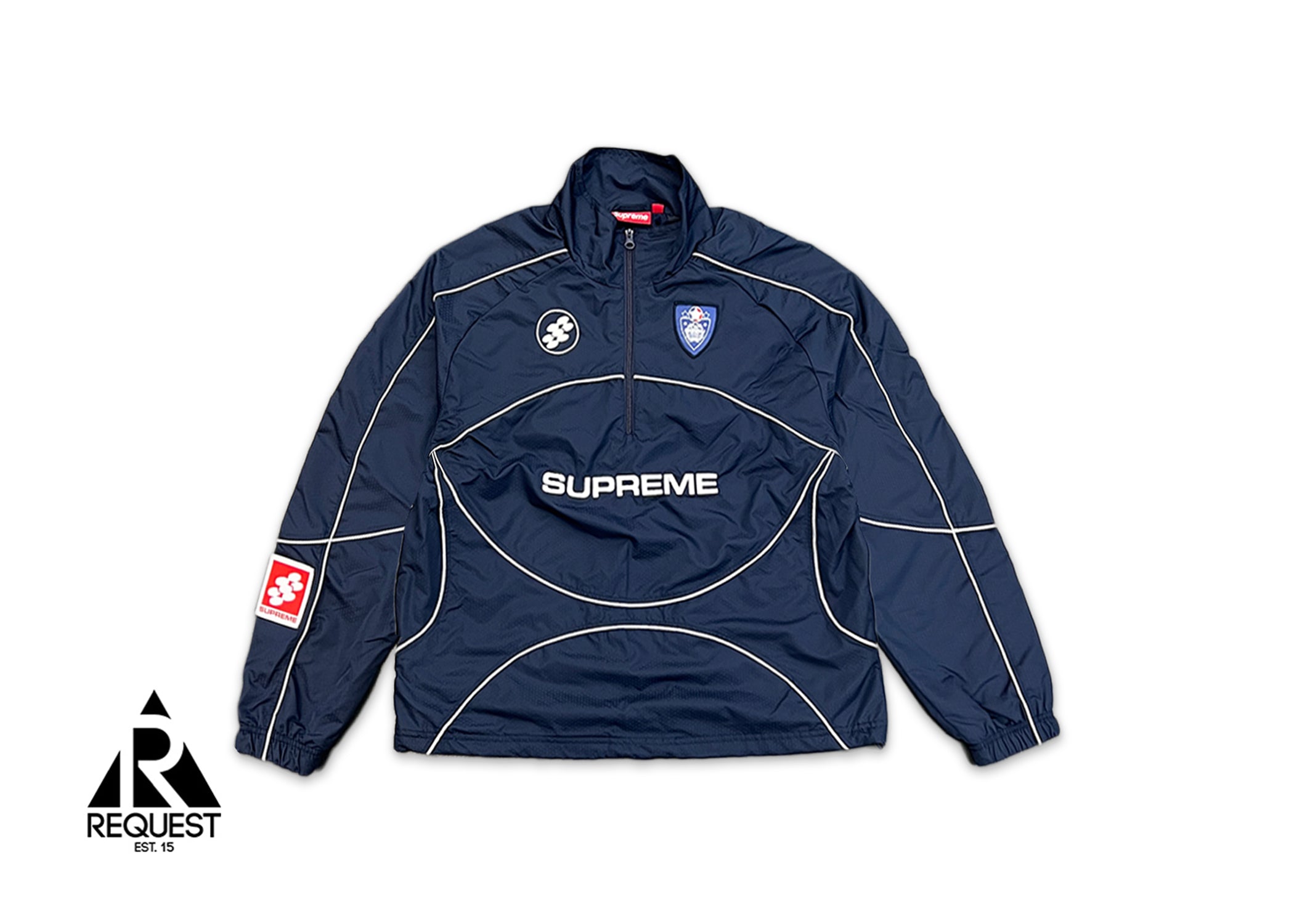 Supreme, Reflective Piping Pullover "Navy"