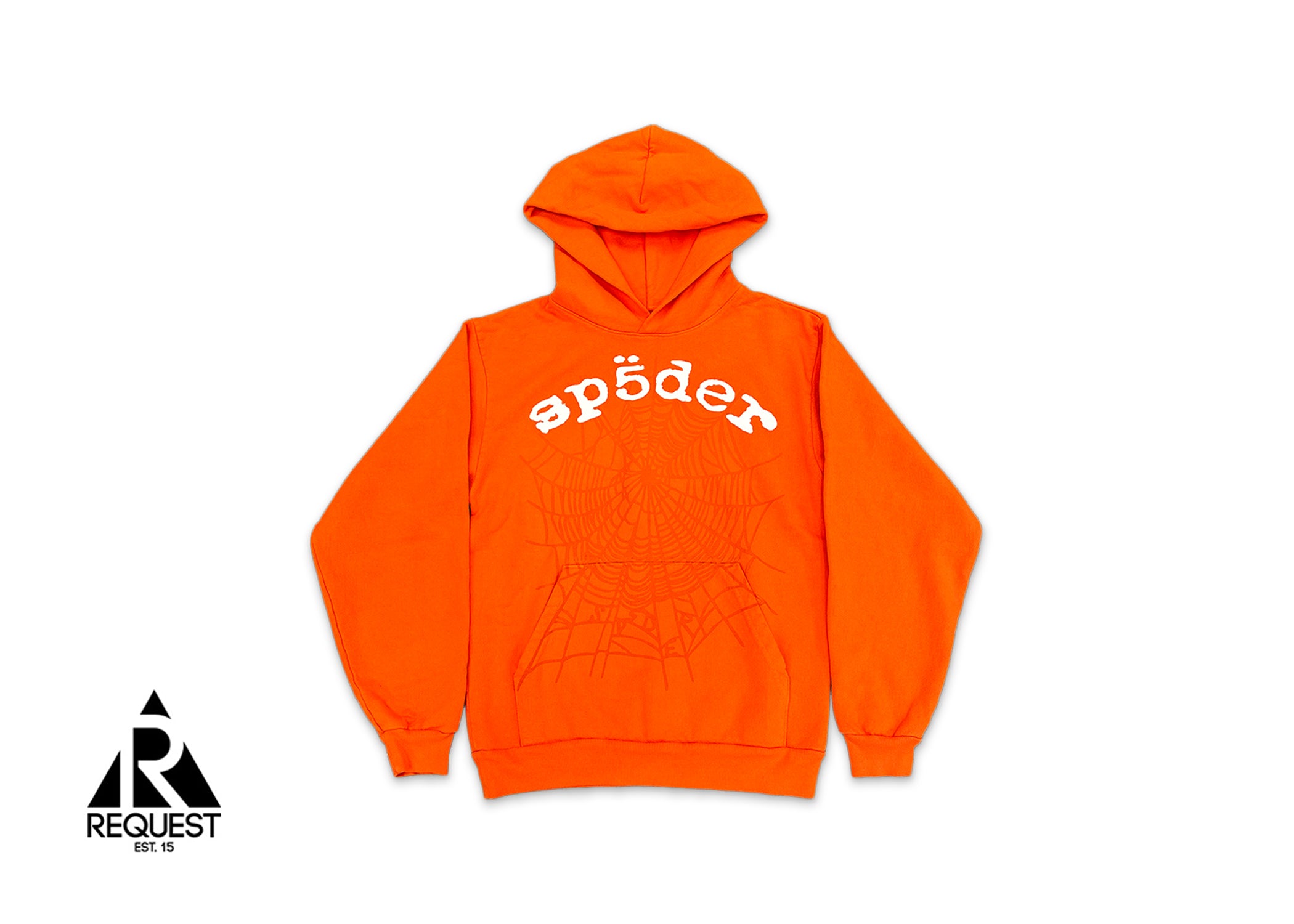 Sp5der, OG Web V2 Hoodie “Orange"