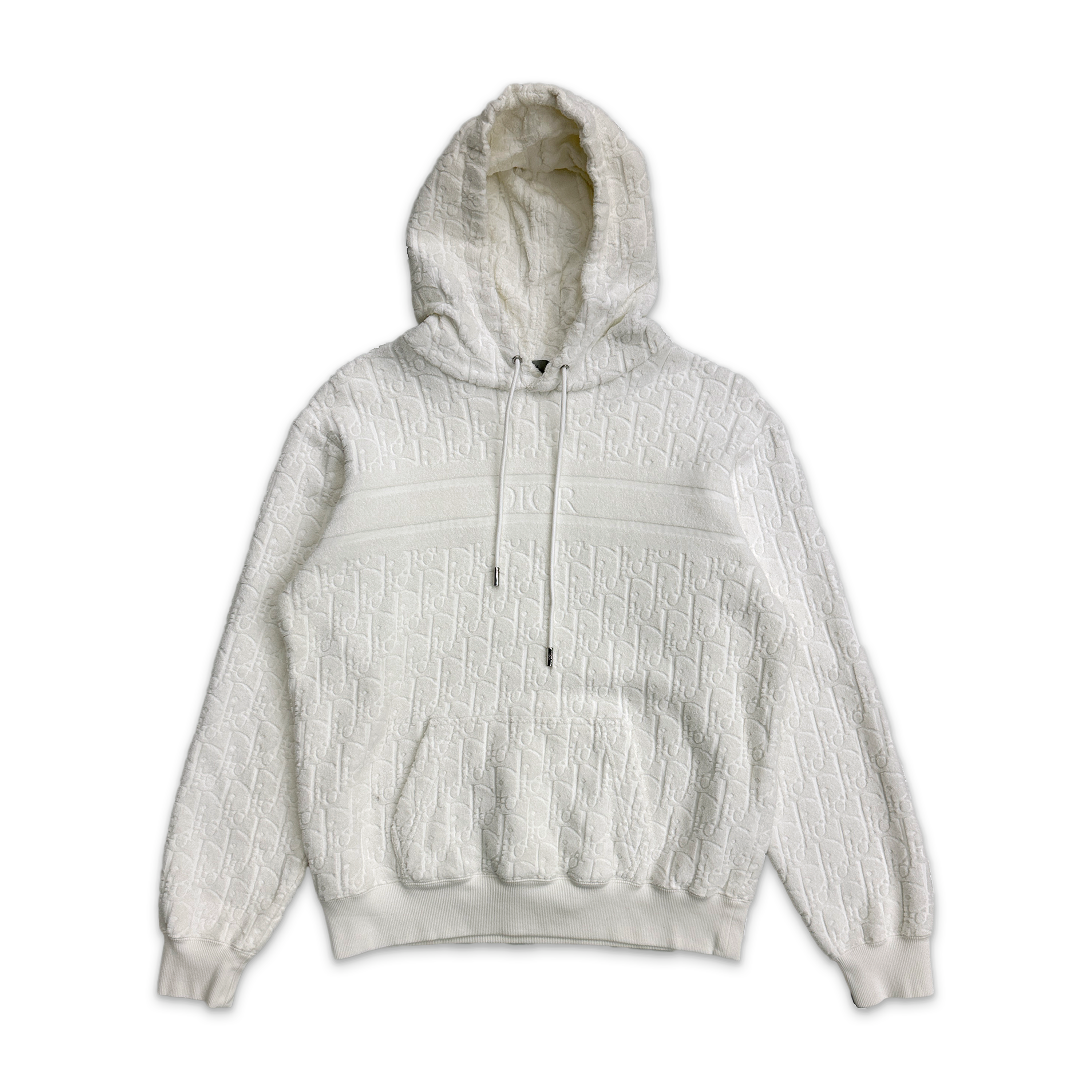 Dior, Oblique Terry Hooded Sweatshirt “White”