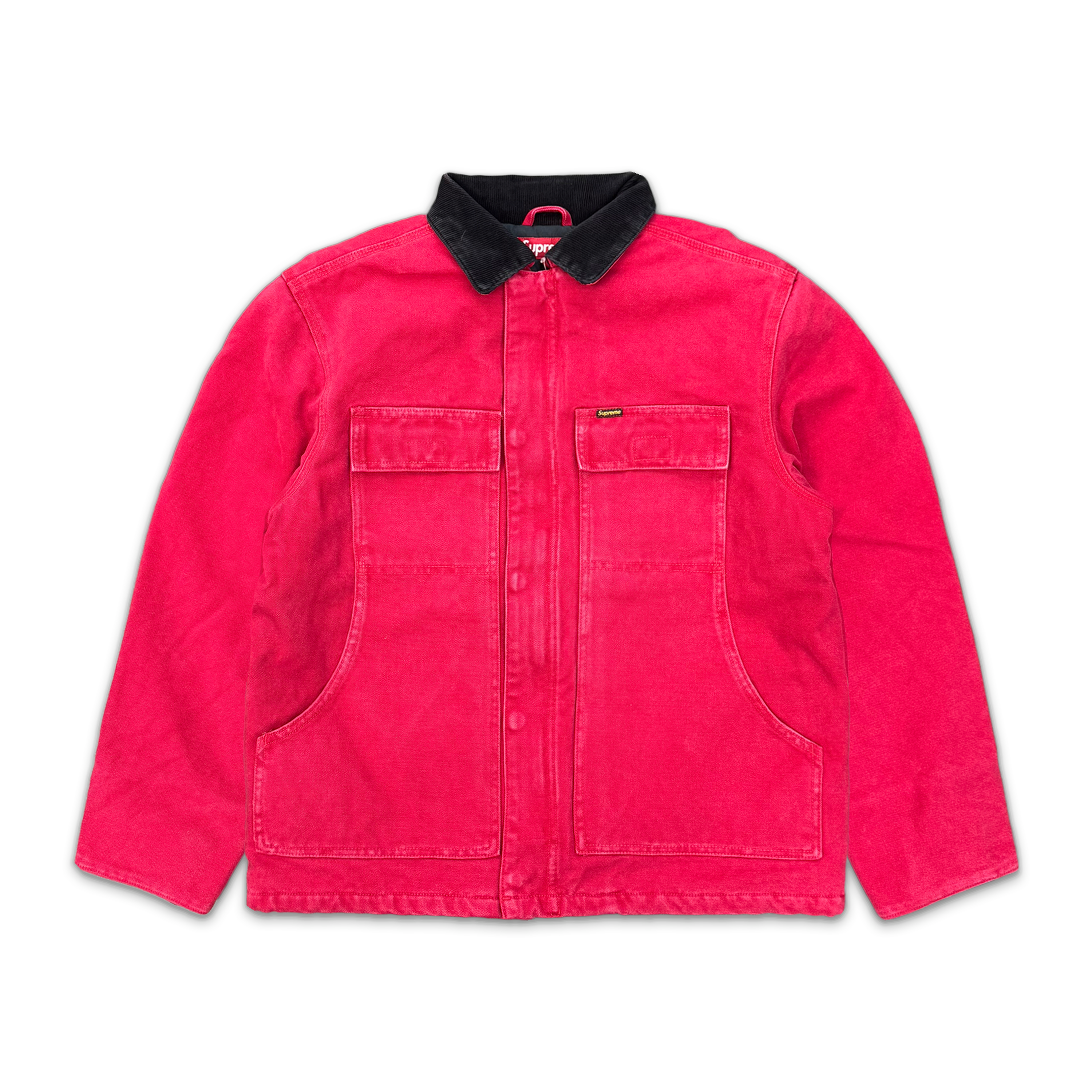 Supreme, Old English Canvas Work Jacket "Red"