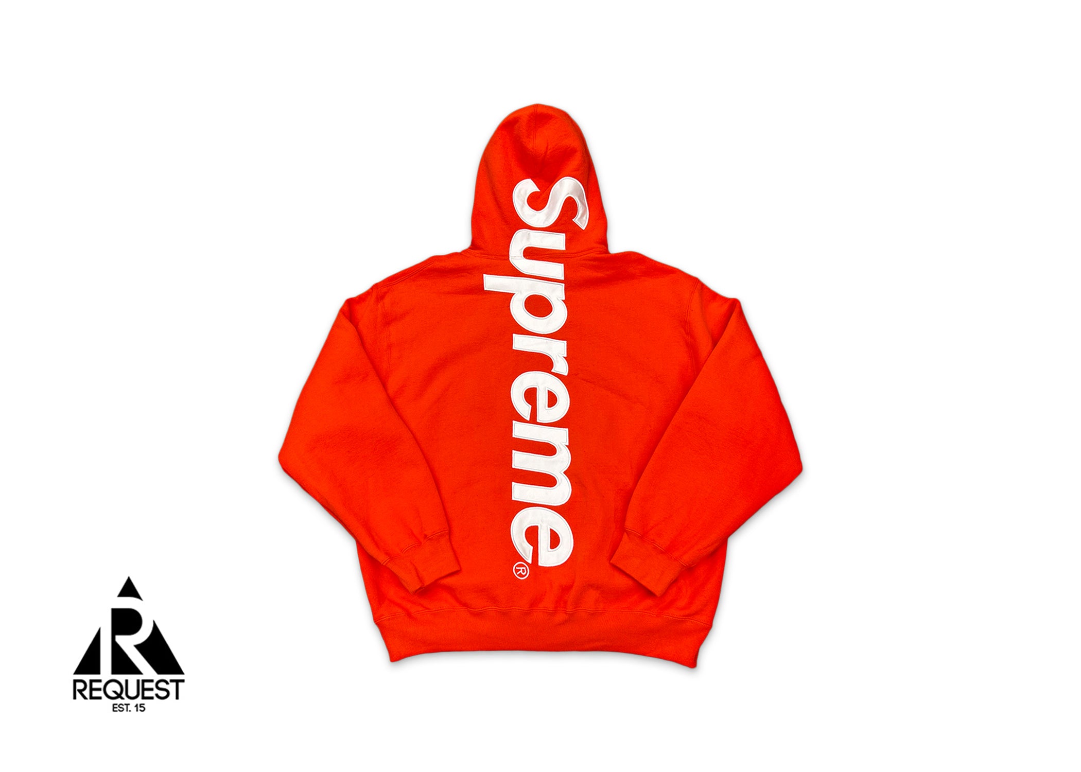 Supreme, Satin Logo Hooded Sweatshirt FW24 "Bright Orange"