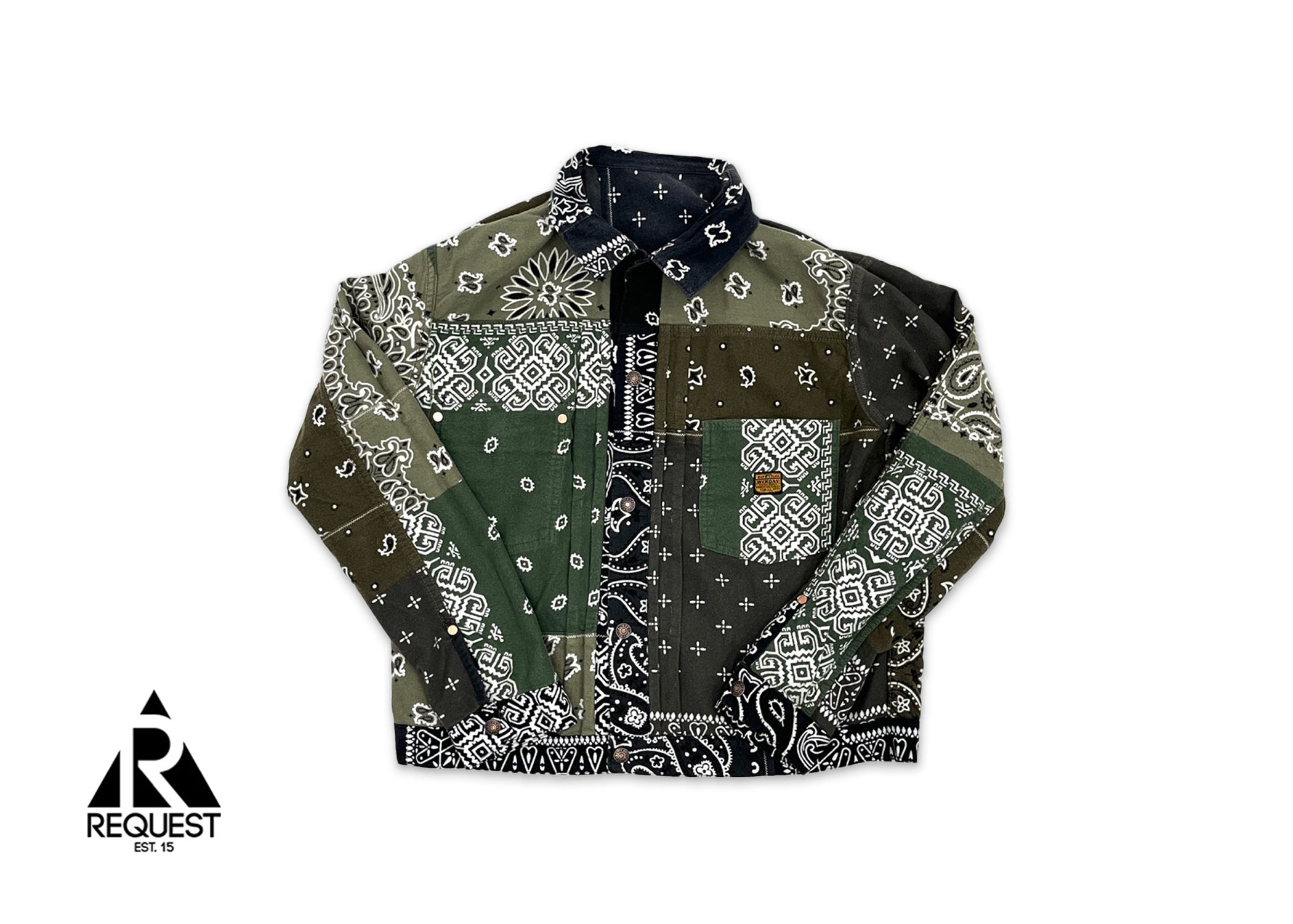 Kapital Bandana Reversible Flannel Jacket "Black/Olive"