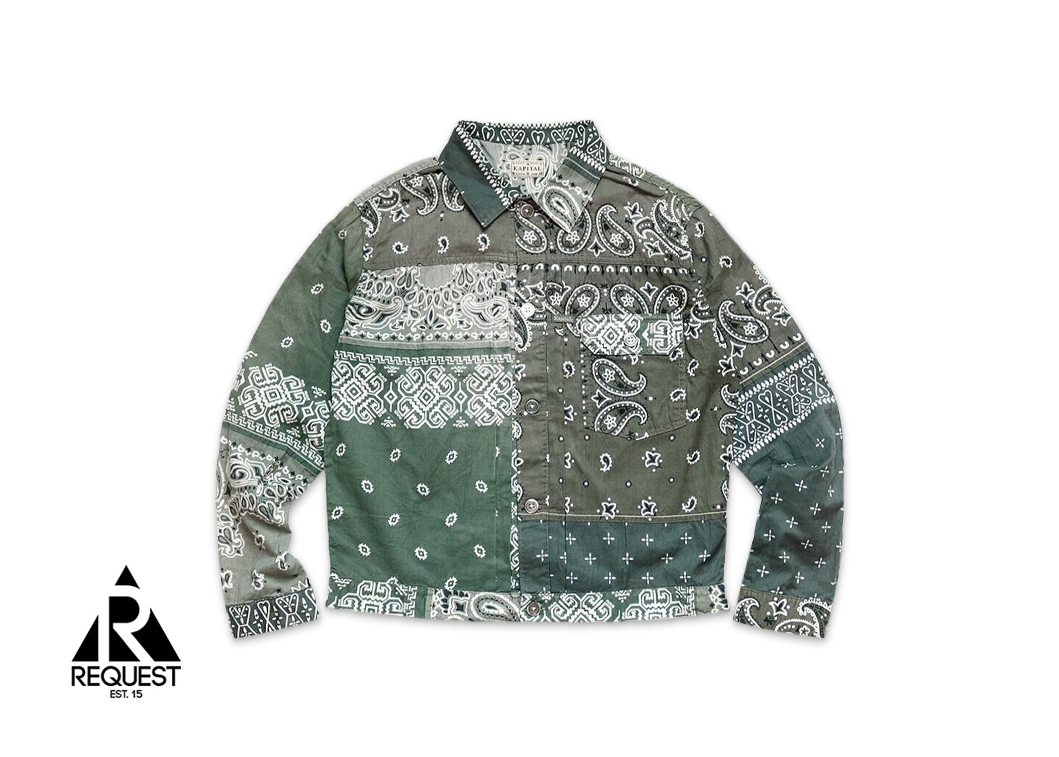 Kapital Gauze Bandana Patchwork Jacket "Olive"