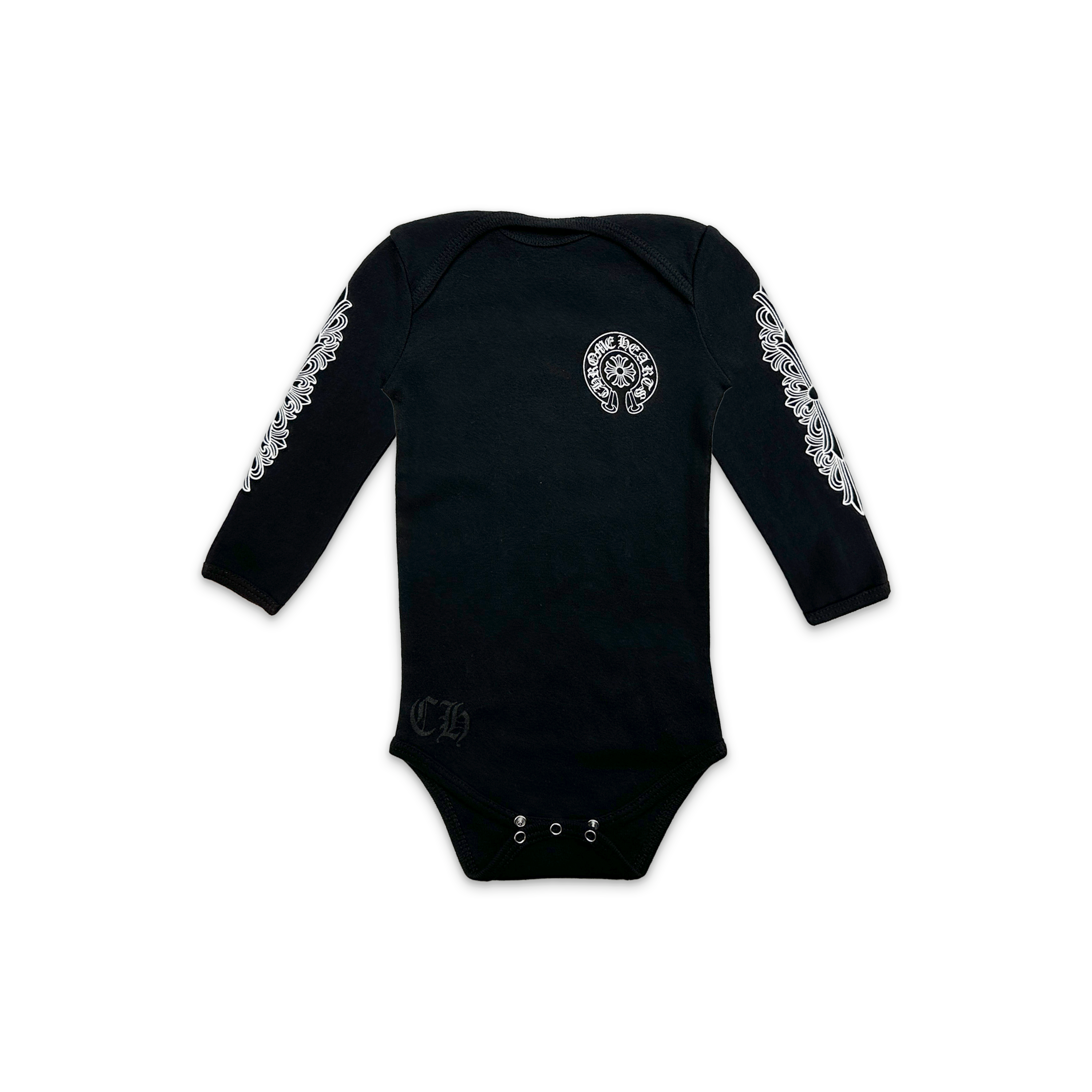 Baby Horseshoe Logo Onesie "Black White"