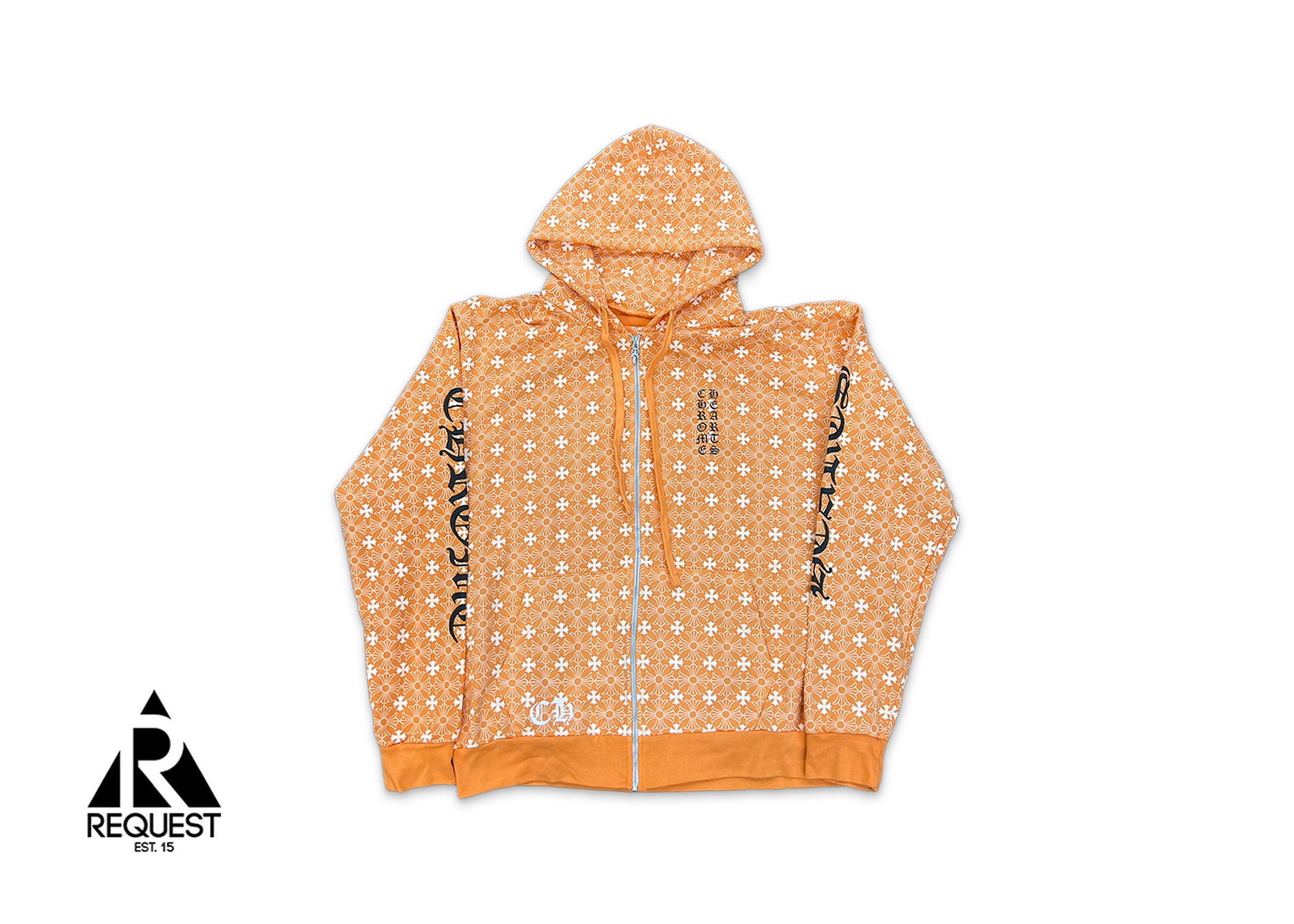 Chrome Hearts Plus Cross Horseshoe Zip-Up Hoodie "Orange"