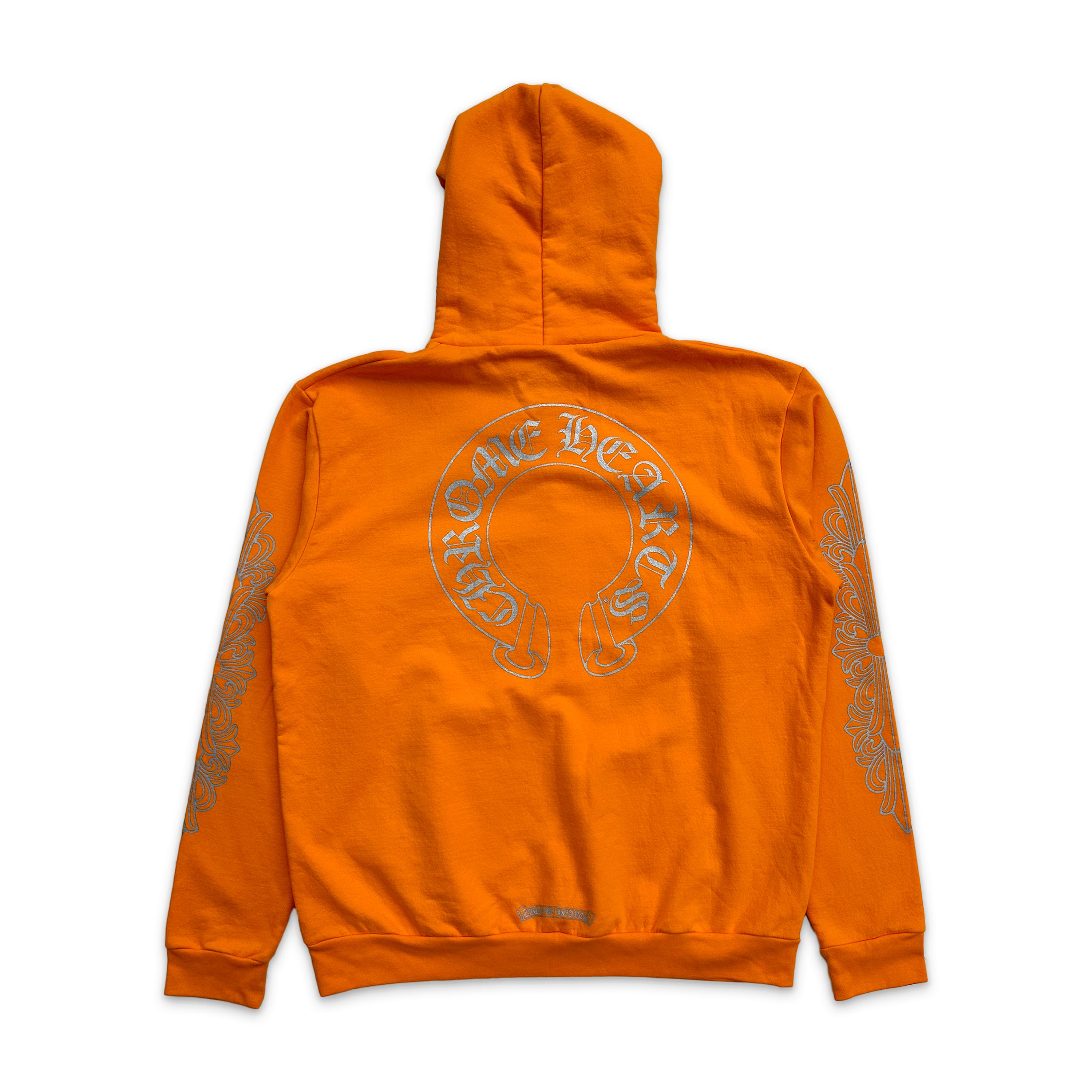 Chrome Hearts, Horseshoe Miami Exclusive Hoodie "Orange/Metallic Silver"