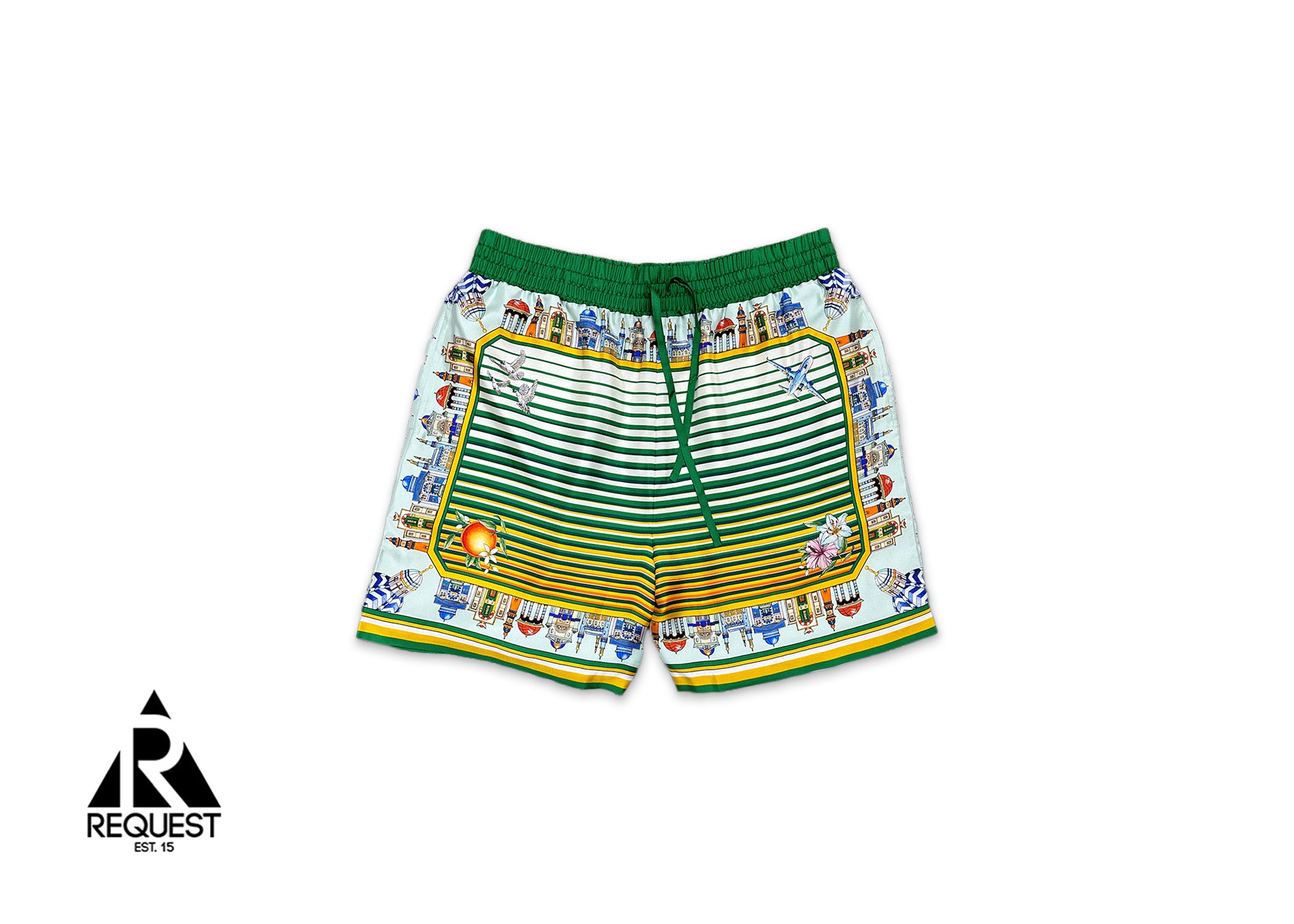 Casablanca, Silk Twill Shorts "Cityscape"