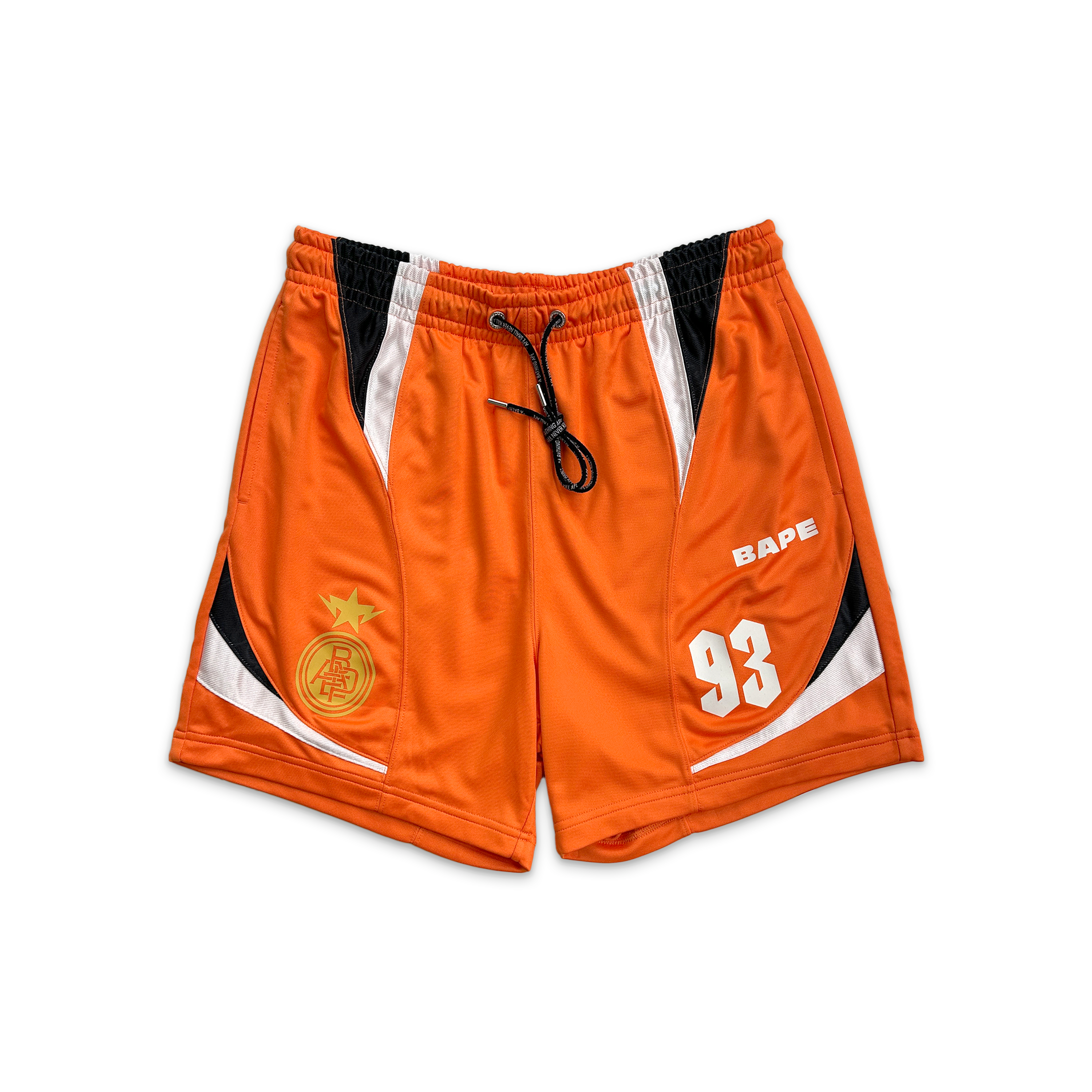 A Bathing Ape (BAPE), Multi Logo Relaxed Fit Soccer Shorts "Orange"