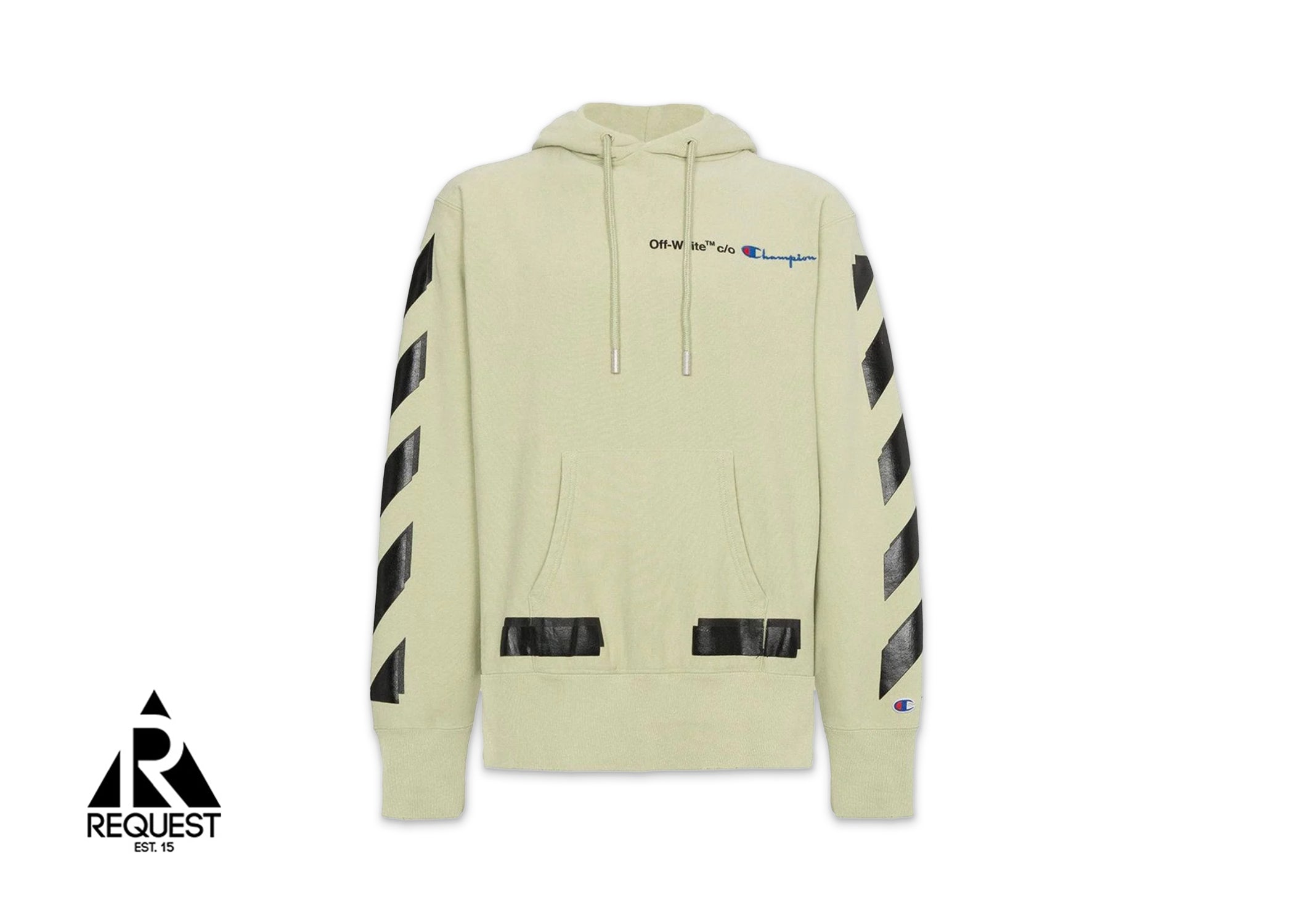 Off White x Champion Hoodie "Green"