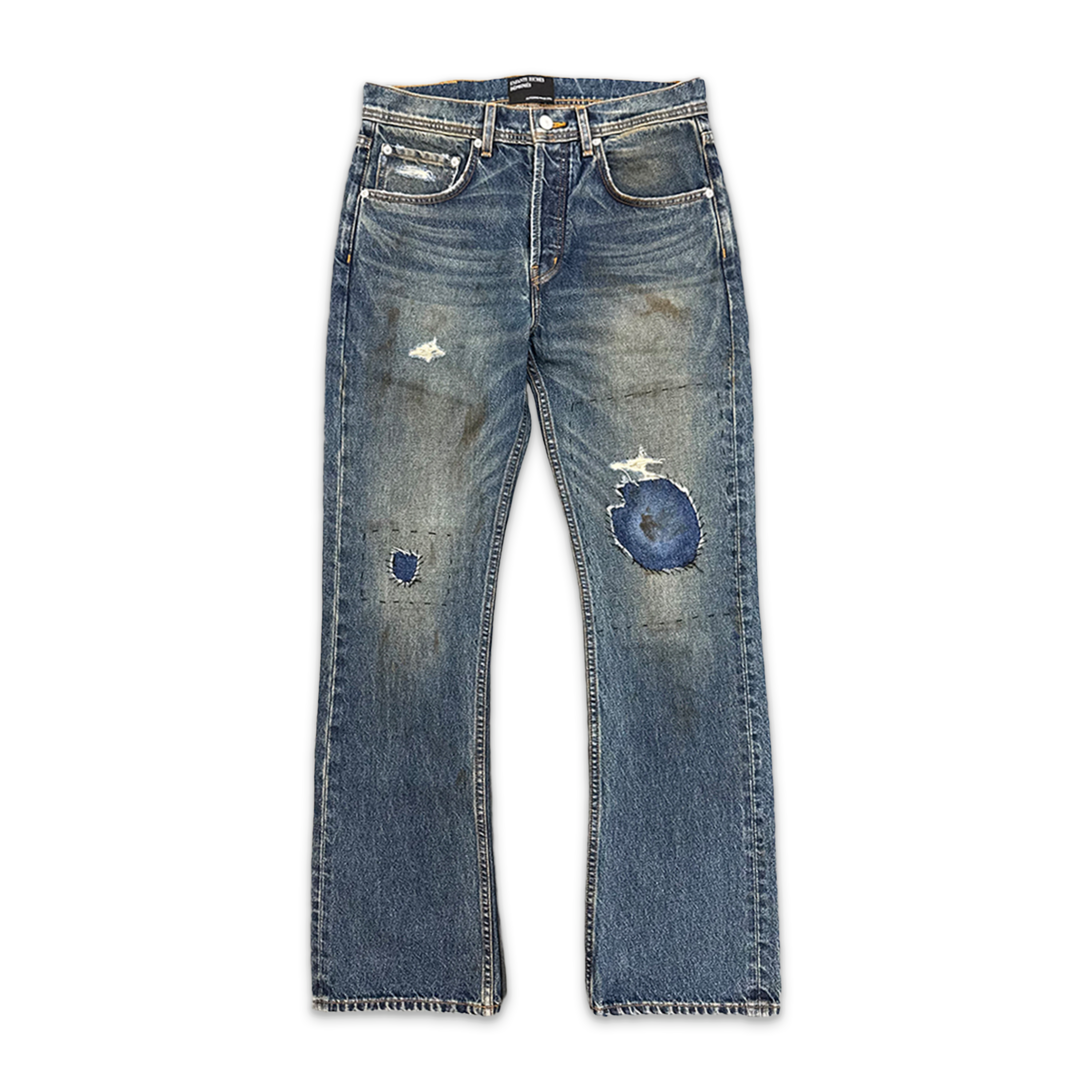 Enfants Riches Déprimes, Thrashed Flared Jeans "Blue"