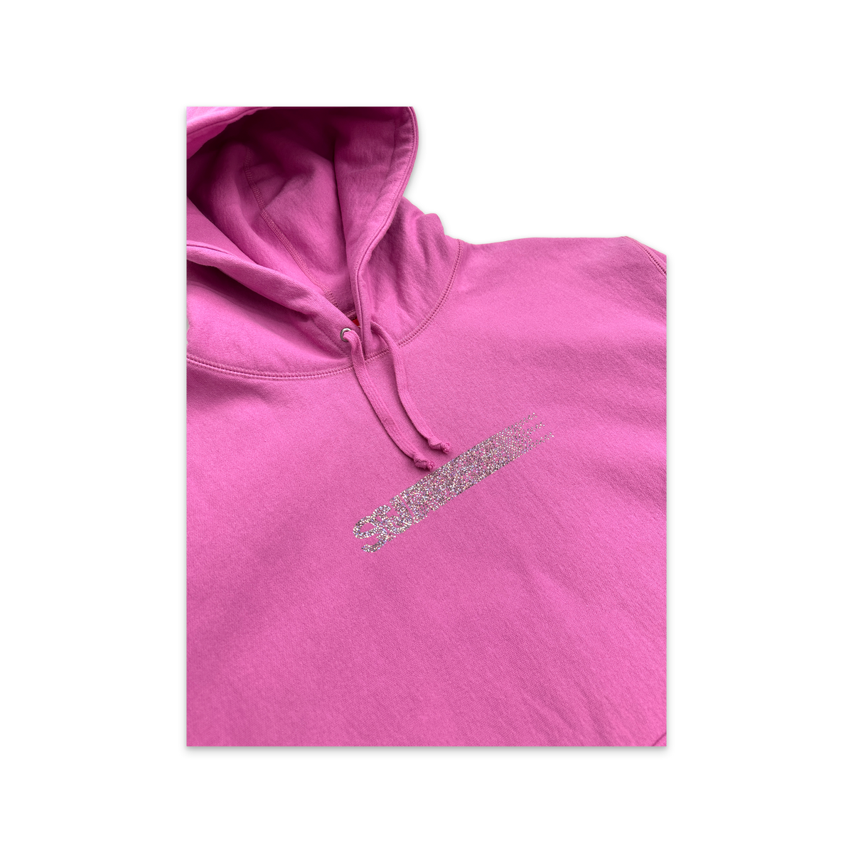 Supreme, Motion Logo Hooded Sweatshirt Swarovski "Pink"