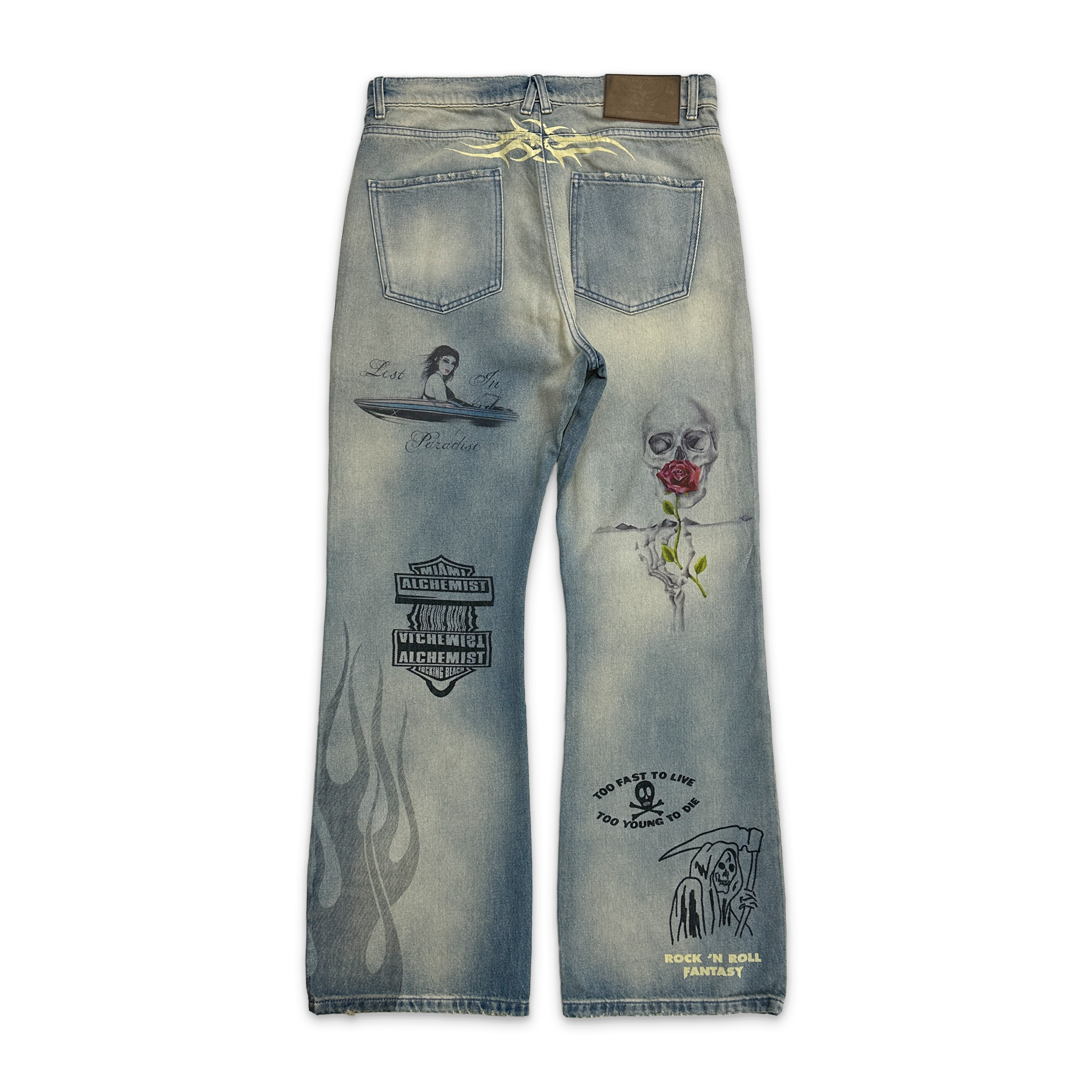 Alchemist, Studio Jeans Multi Print "Light Indigo"