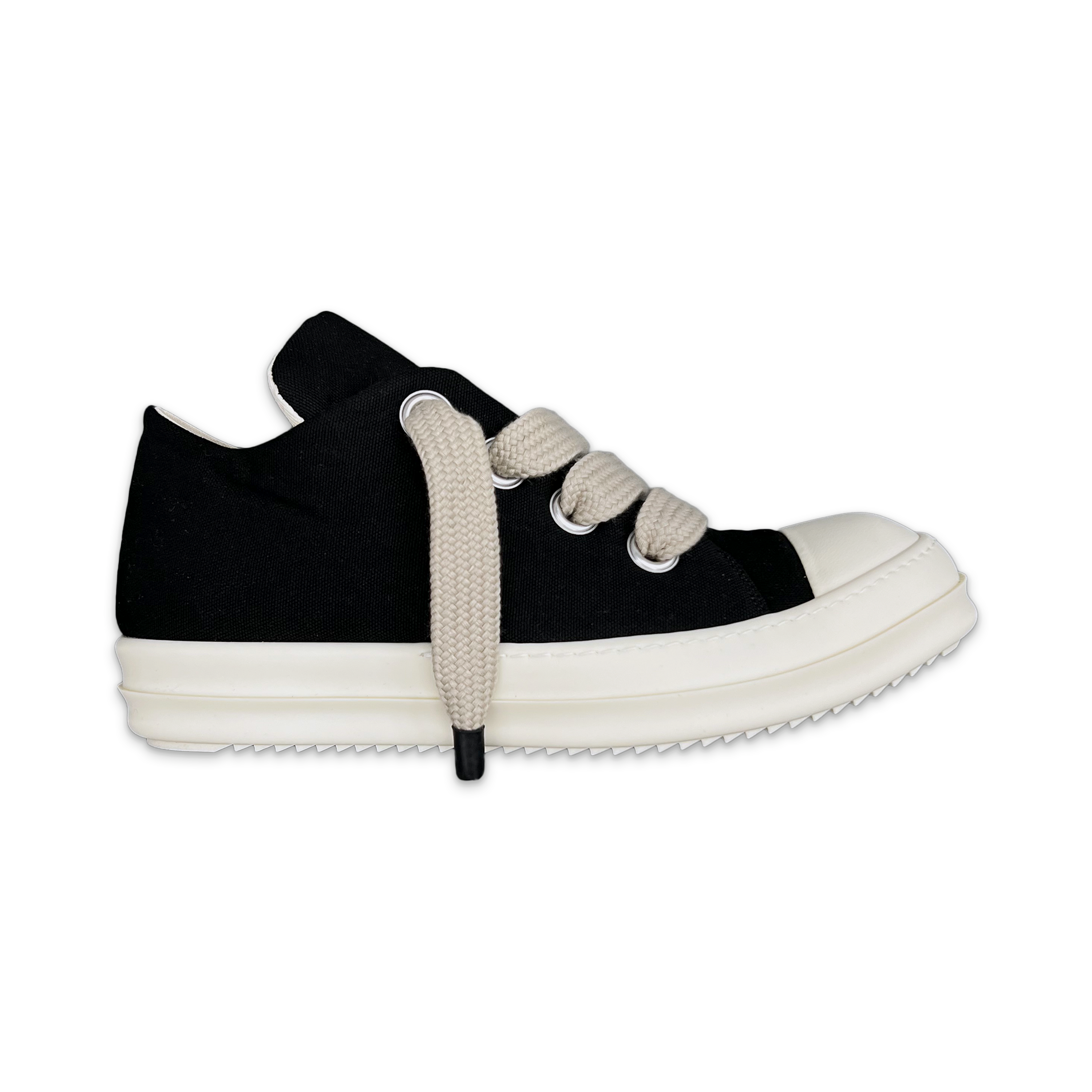 Rick Owens DRKSHDW, Hollywood Canvas Jumbo Lace Puffer Ramones Low "Black Milk"