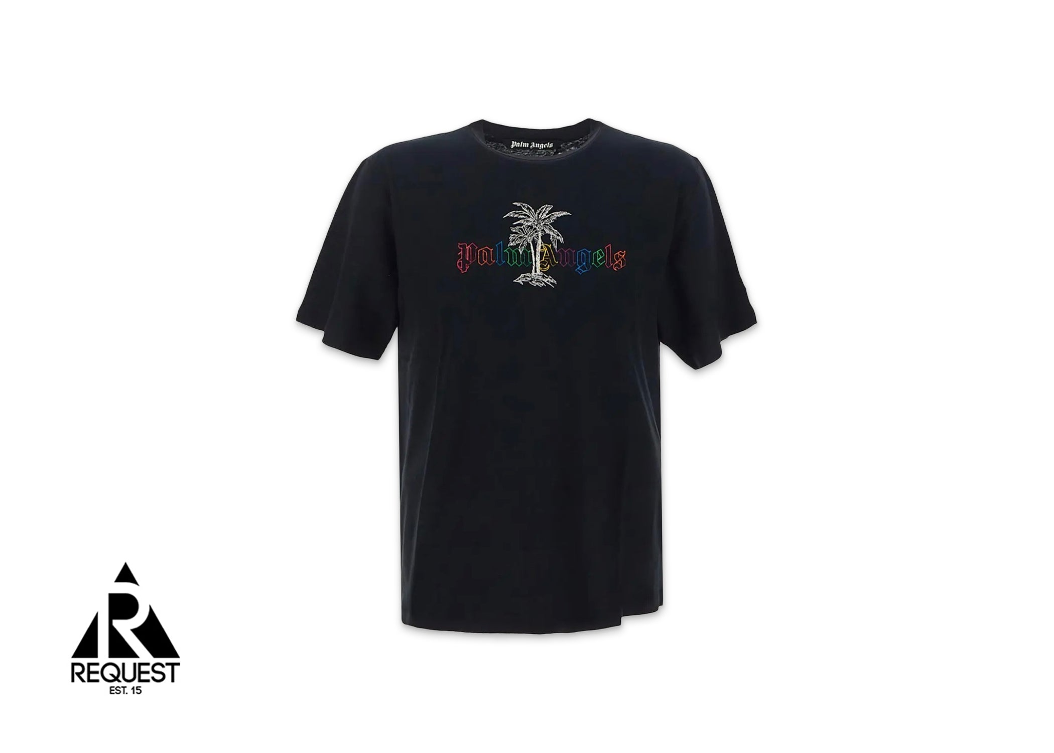 Palm Angels Linen Collar Tee "Black/White"