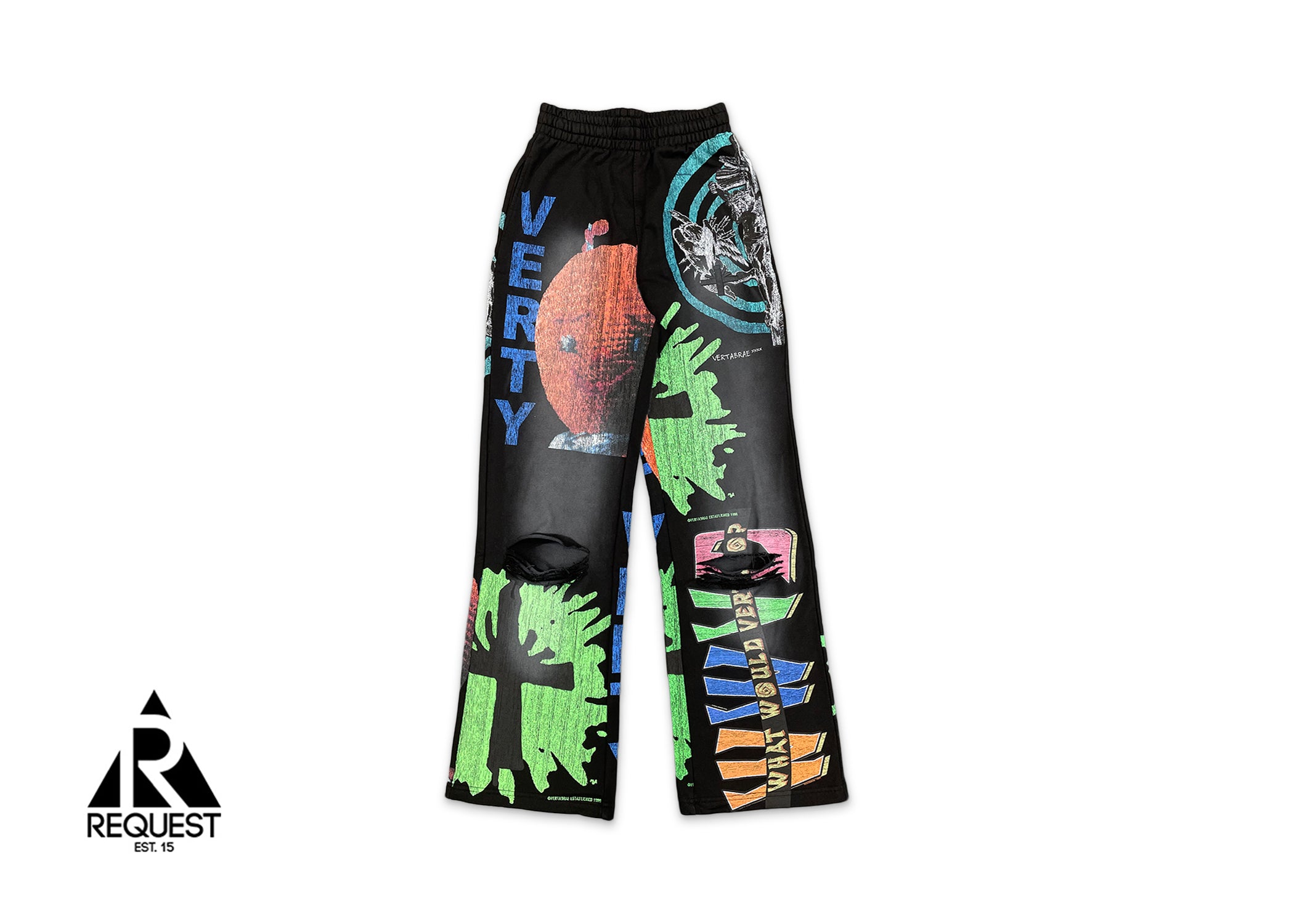 Vertabrae, Wide Leg Sweatpants "Black Montage"