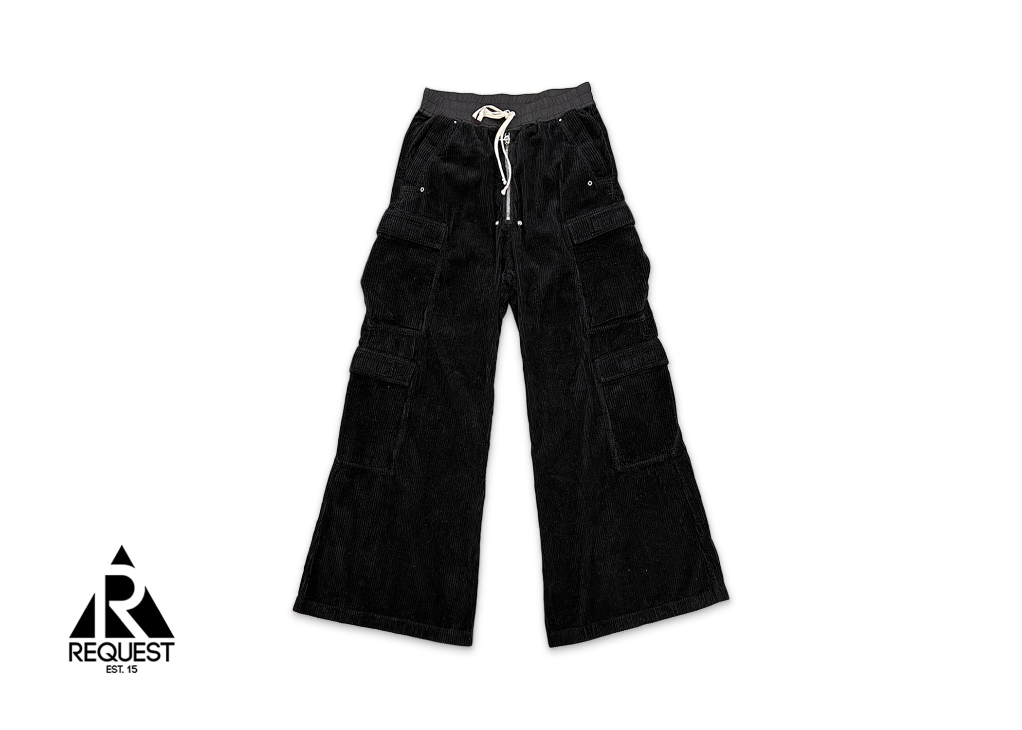 Rick Owens DRKSHDW, Double Bela Cargo Corduroy Pants "Black"