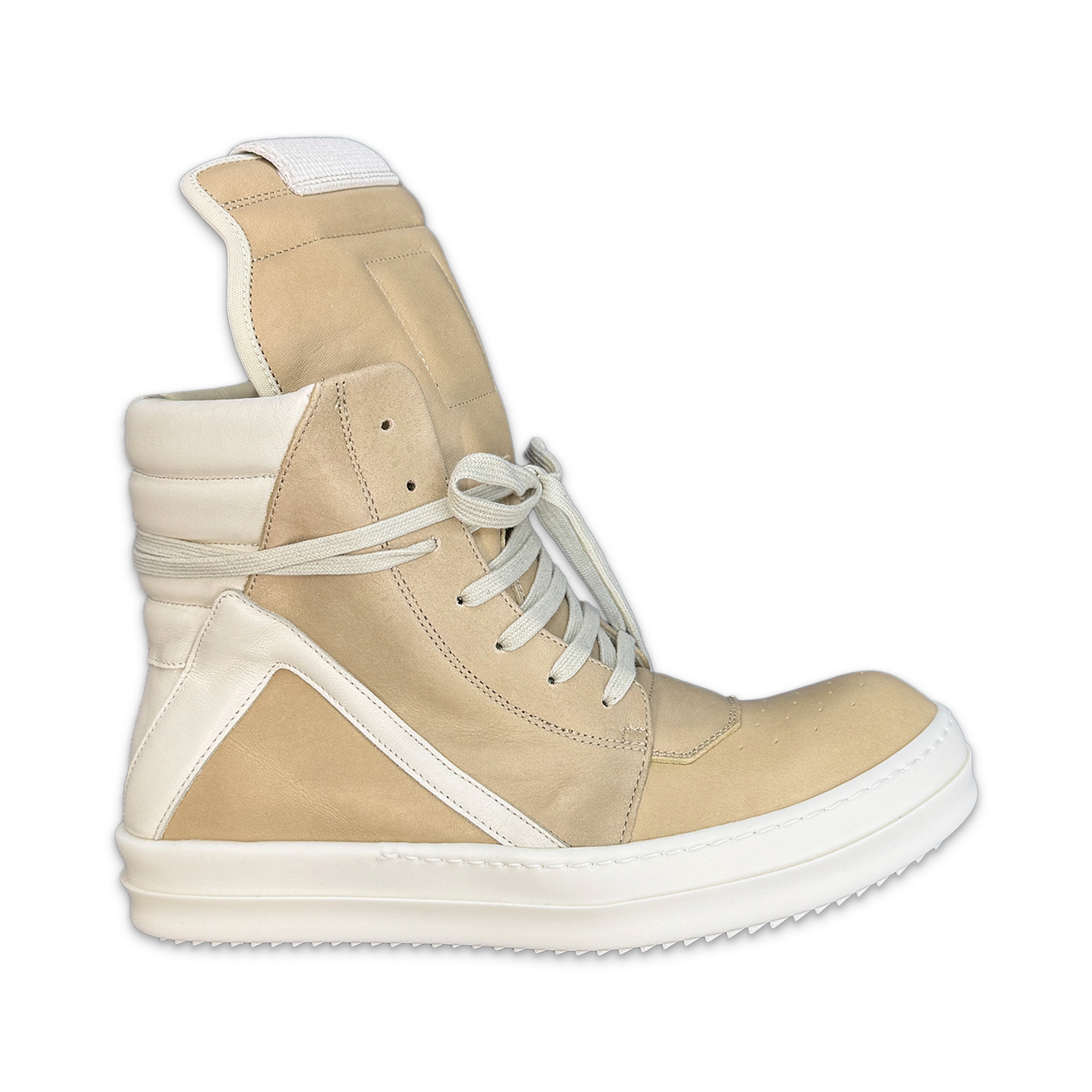 Rick Owens, Hollywood Leather Geobasket "Parchment Milk"