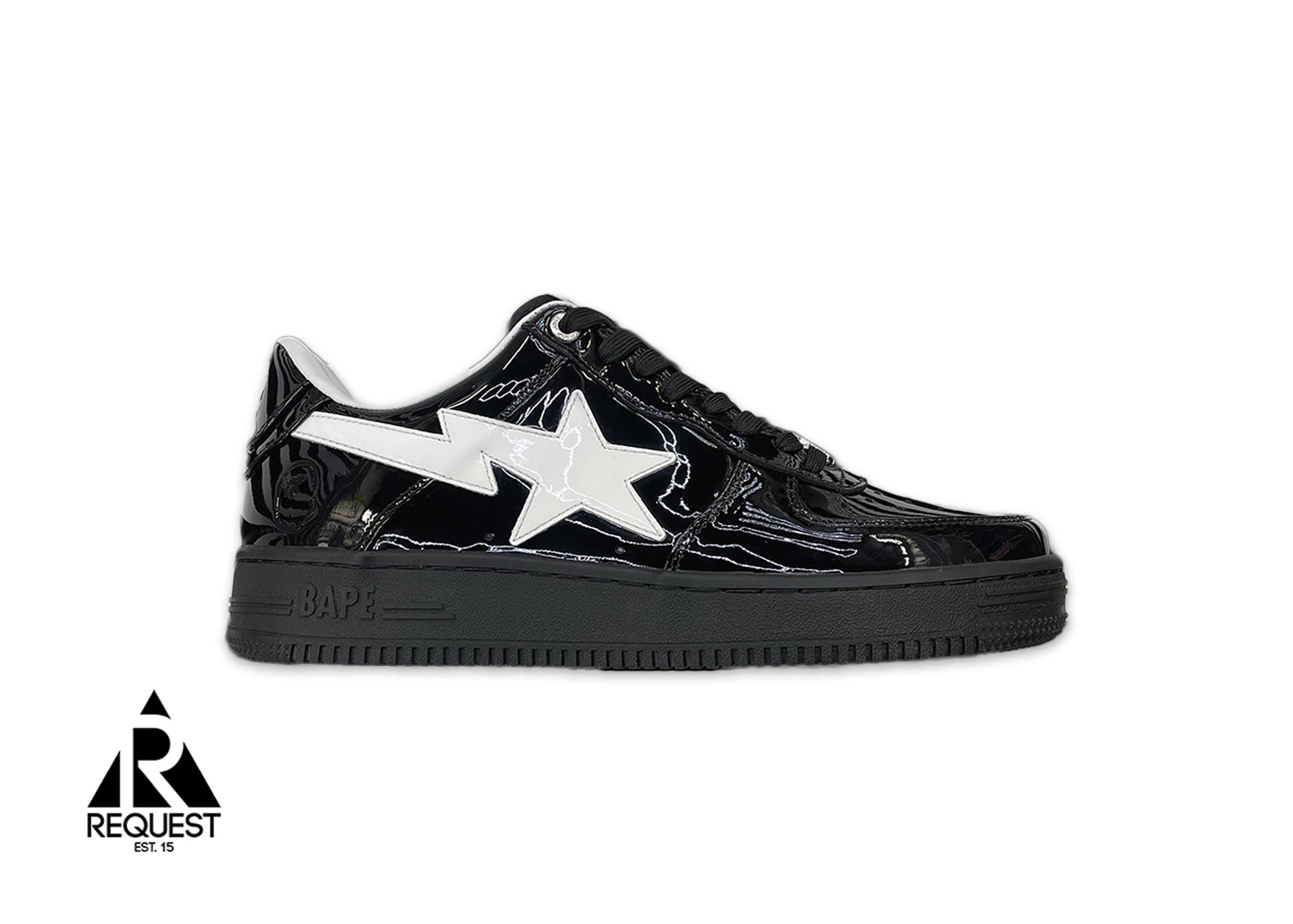 A Bathing Ape (BAPE), Bapesta Low “Patent Leather Black"