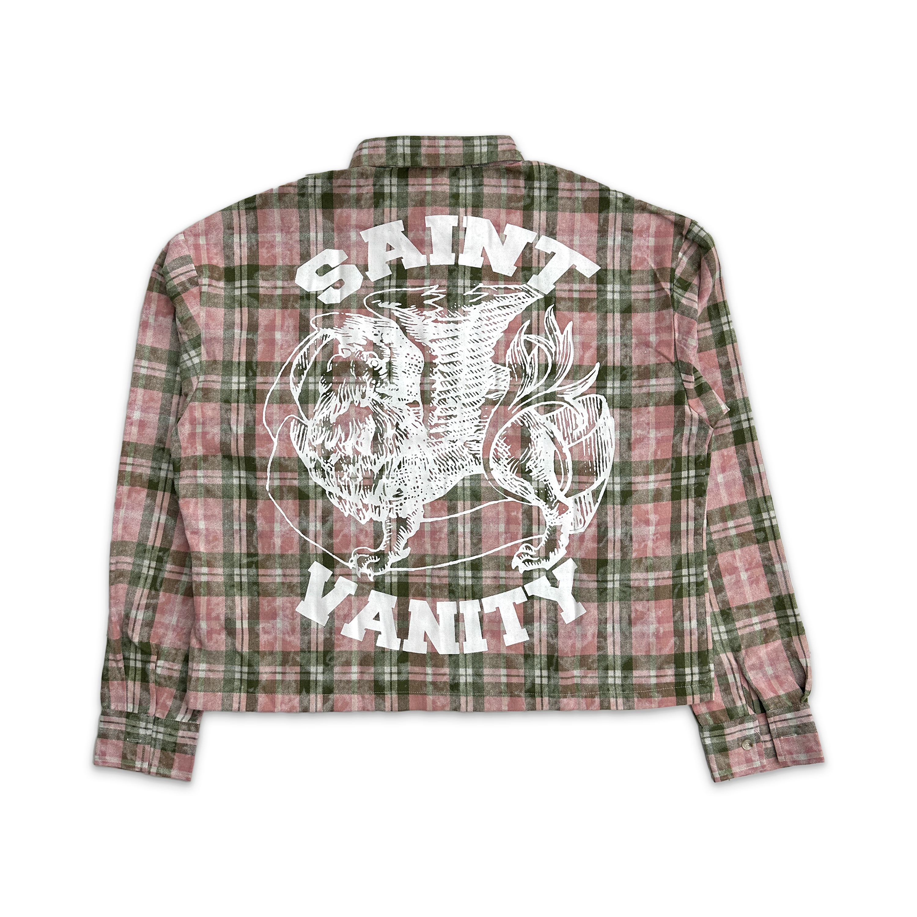 Saint Vanity, Classic Logo Flannel "Pink & Green"