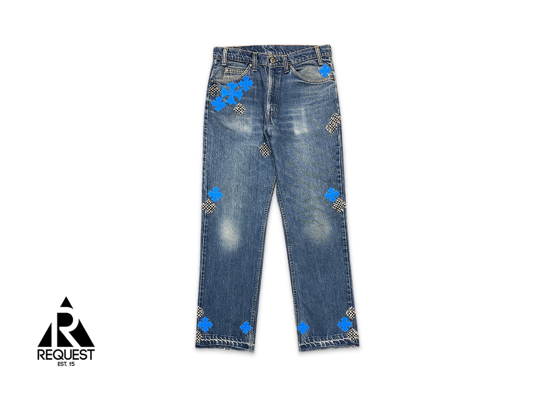 Chrome Hearts, Levi's Indigo 1/1 Plus Cross Denim "Checkerboard & Blue"