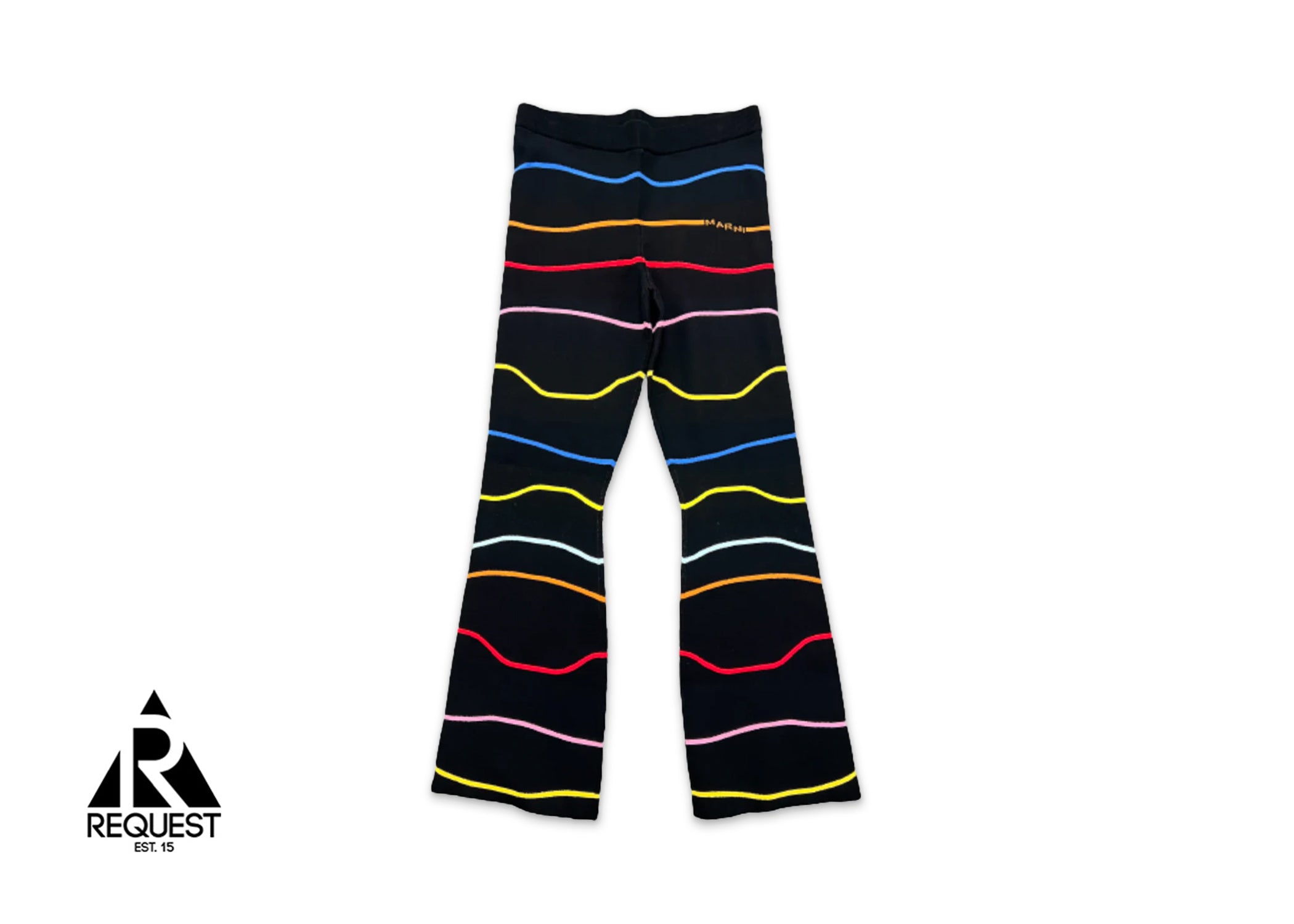 Marni Striped Pattern Wide Leg Track Pants "Black/Multi"