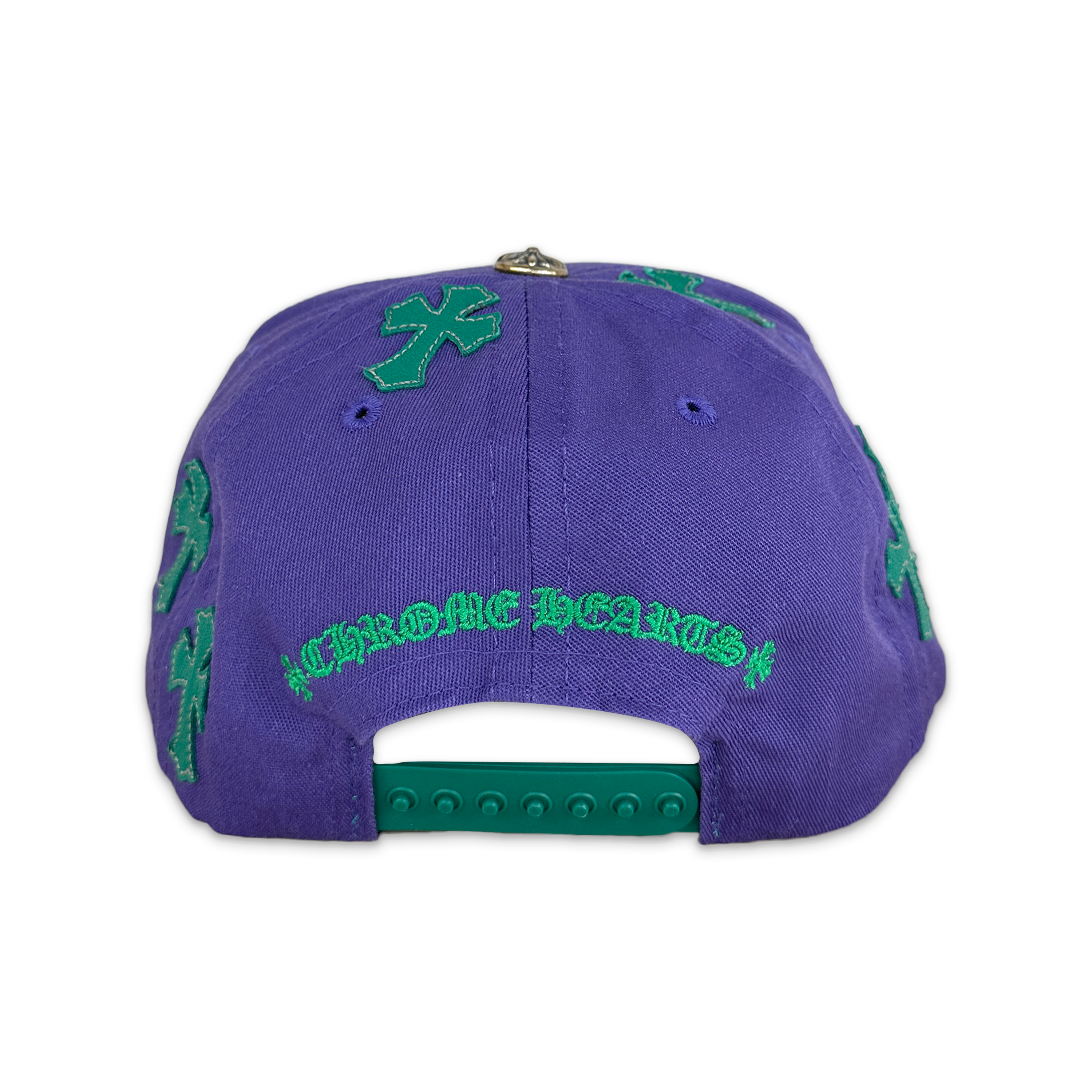 Green Leather Crosses Snapback "Purple"