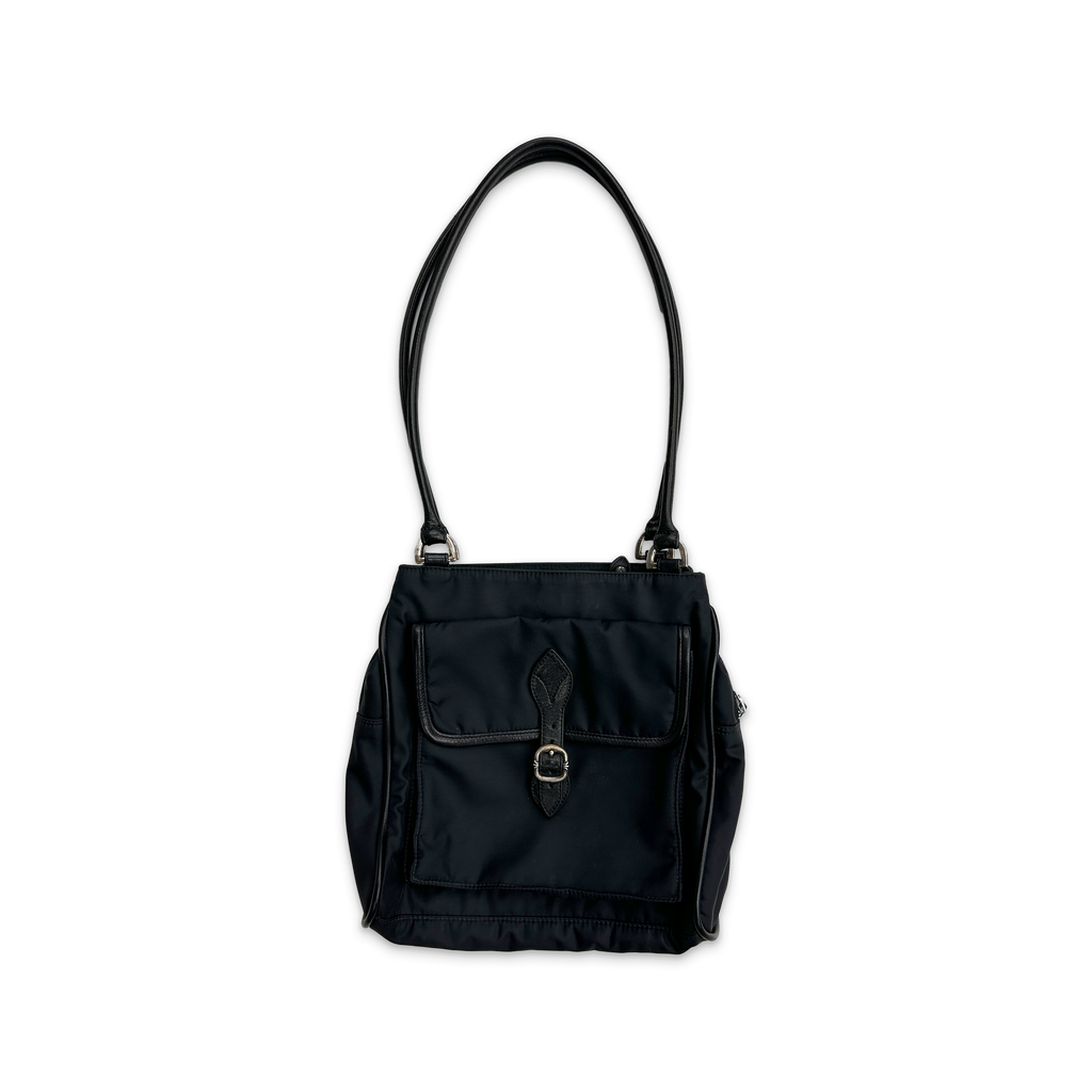00’s archive nylon minimal hand bag ブラック PRADA archive nylon leather hand bag