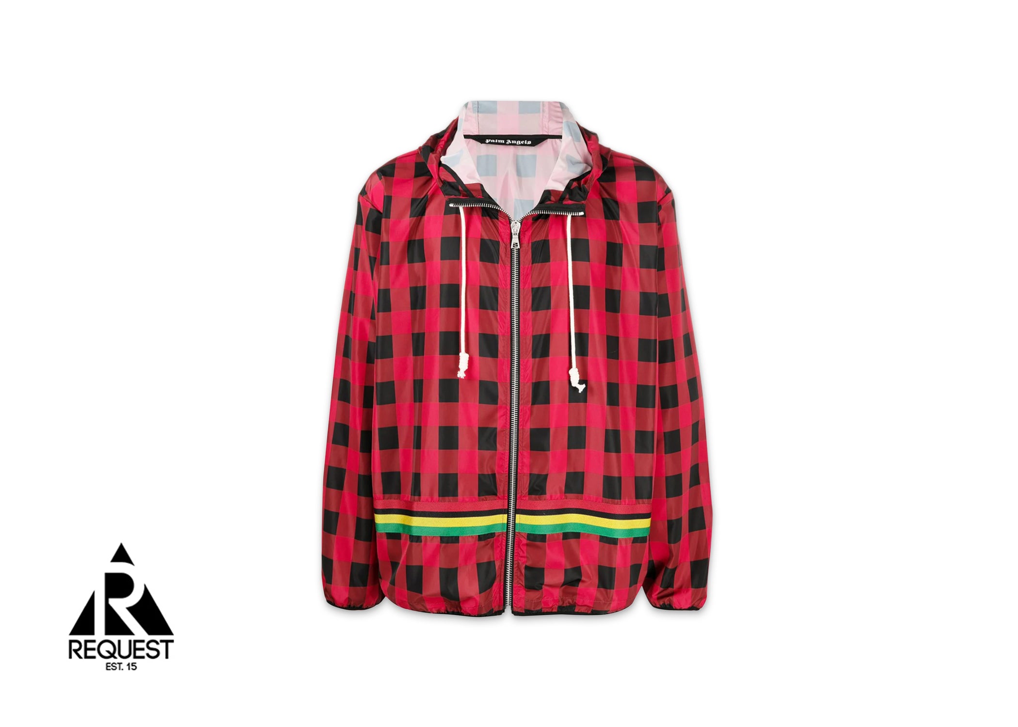 Palm Angels Plaid Nylon Jacket "Red/Black"