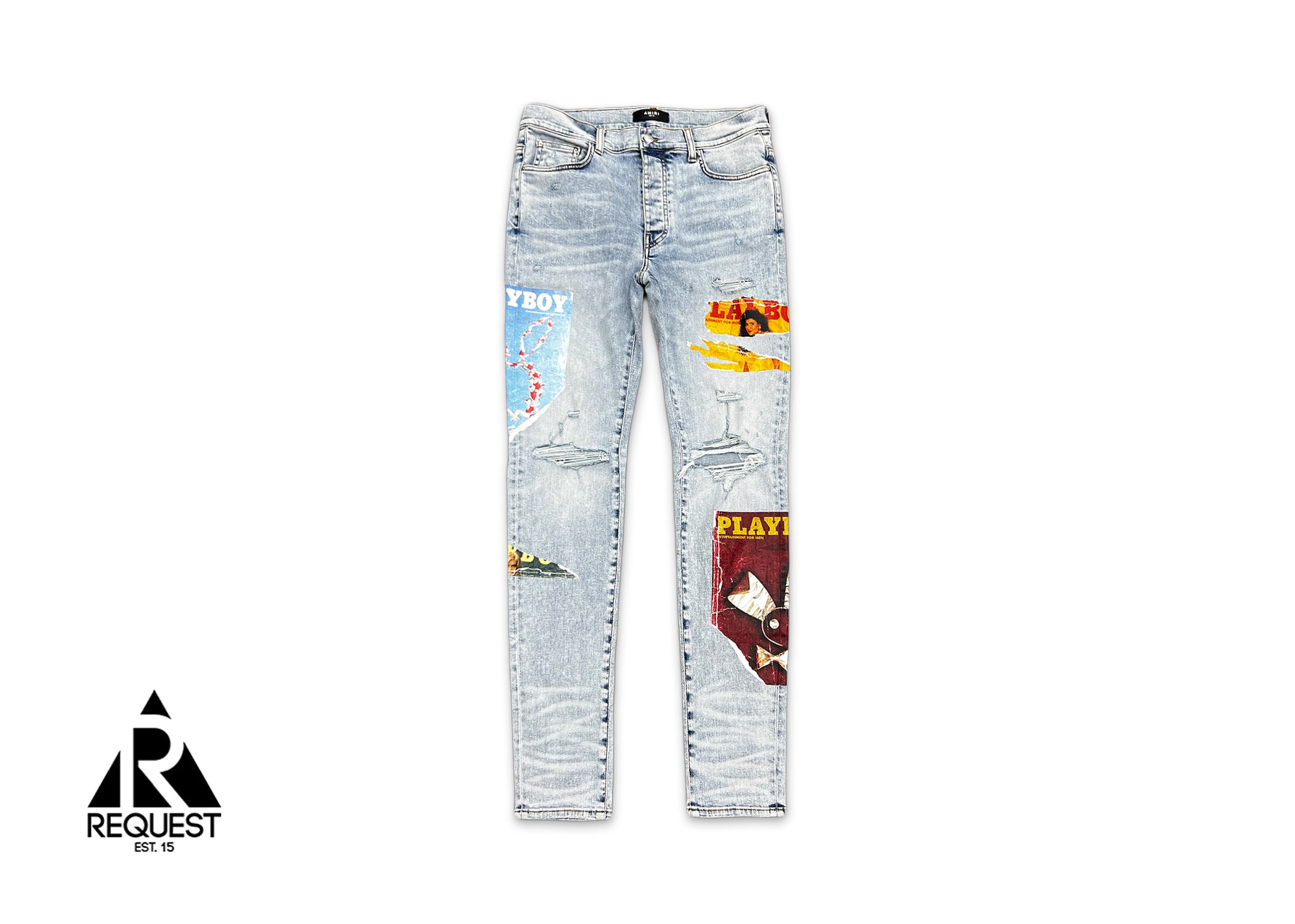 Amiri, Playboy Magazine Denim Jeans "Light Vintage"