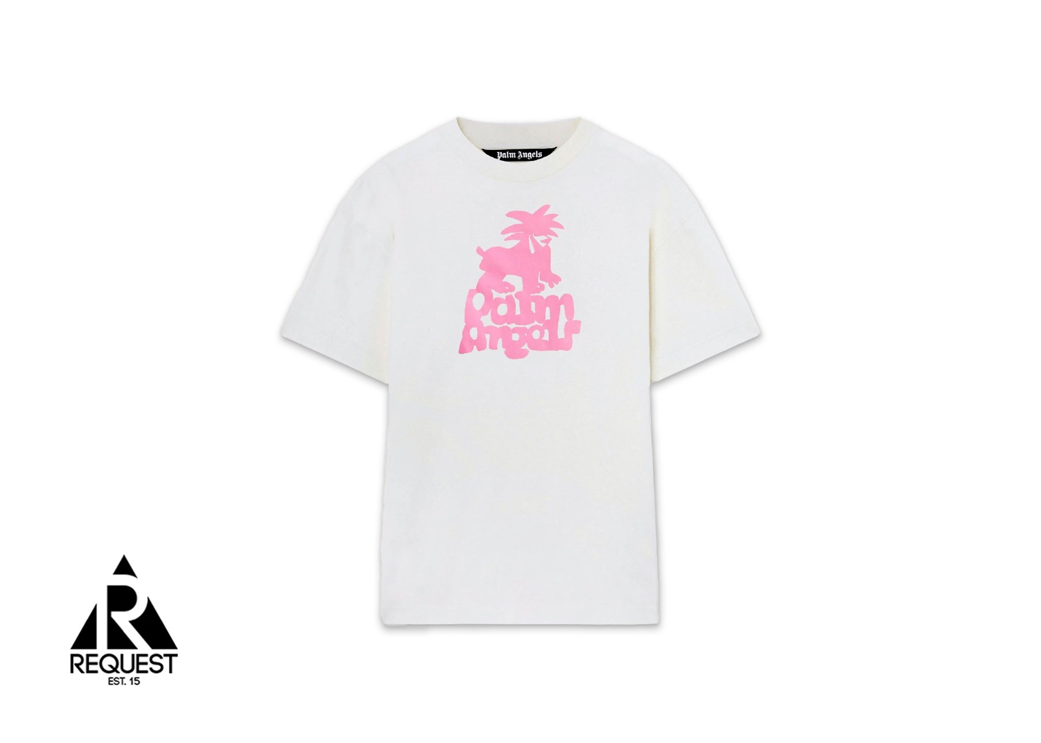Palm Angels Neon Pink Logo Tee "White"