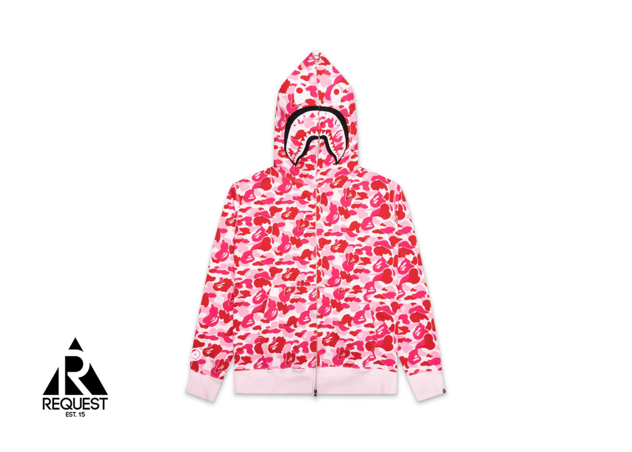 A Bathing Ape BAPE ABC Camo Shark Full Zip Hoodie "Pink"