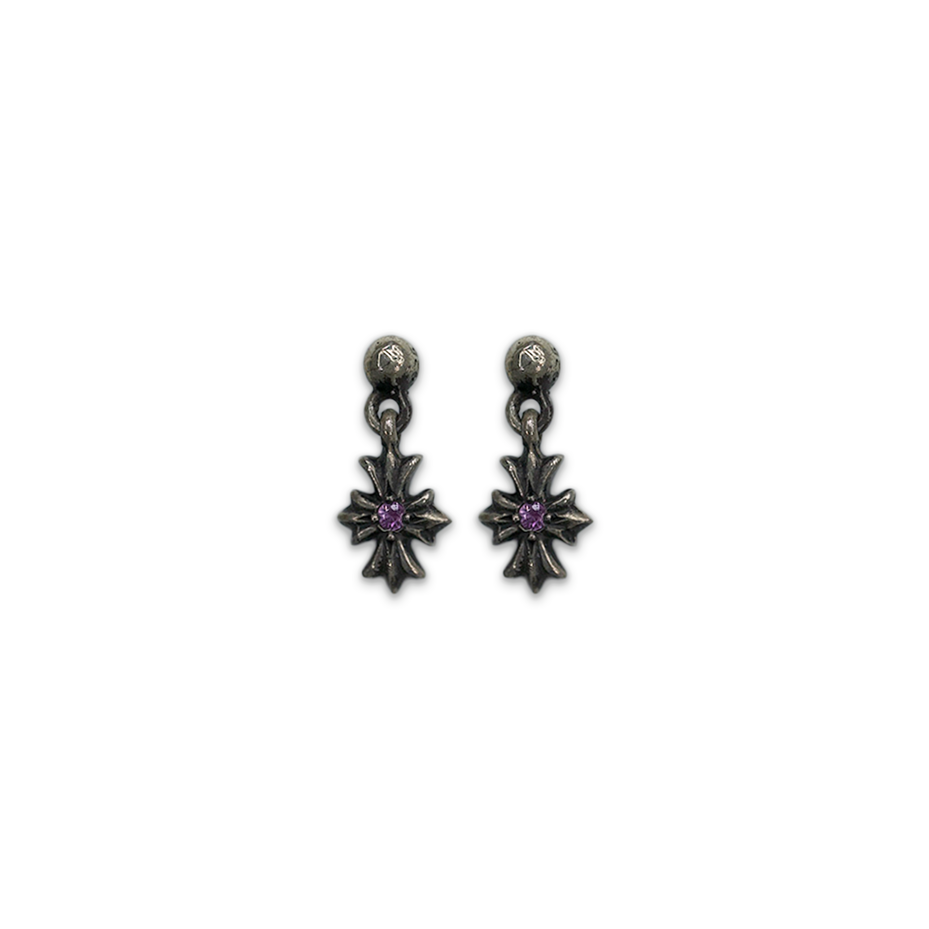 Chrome Hearts, Tiny E Dangle Ruby Earrings