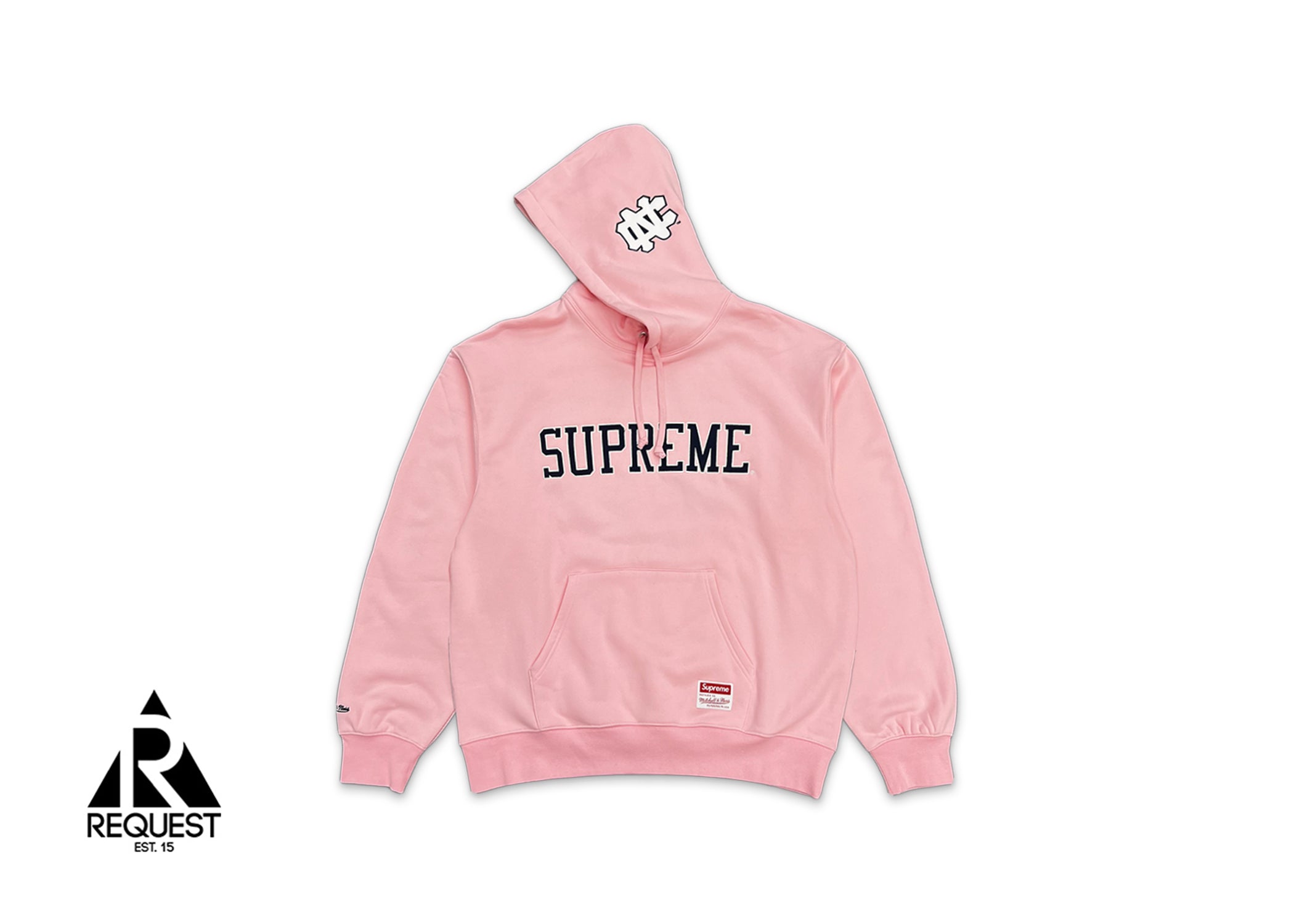 Supreme, Mitchell & Ness NCAA Hooded Sweatshirt "UNC Pink"