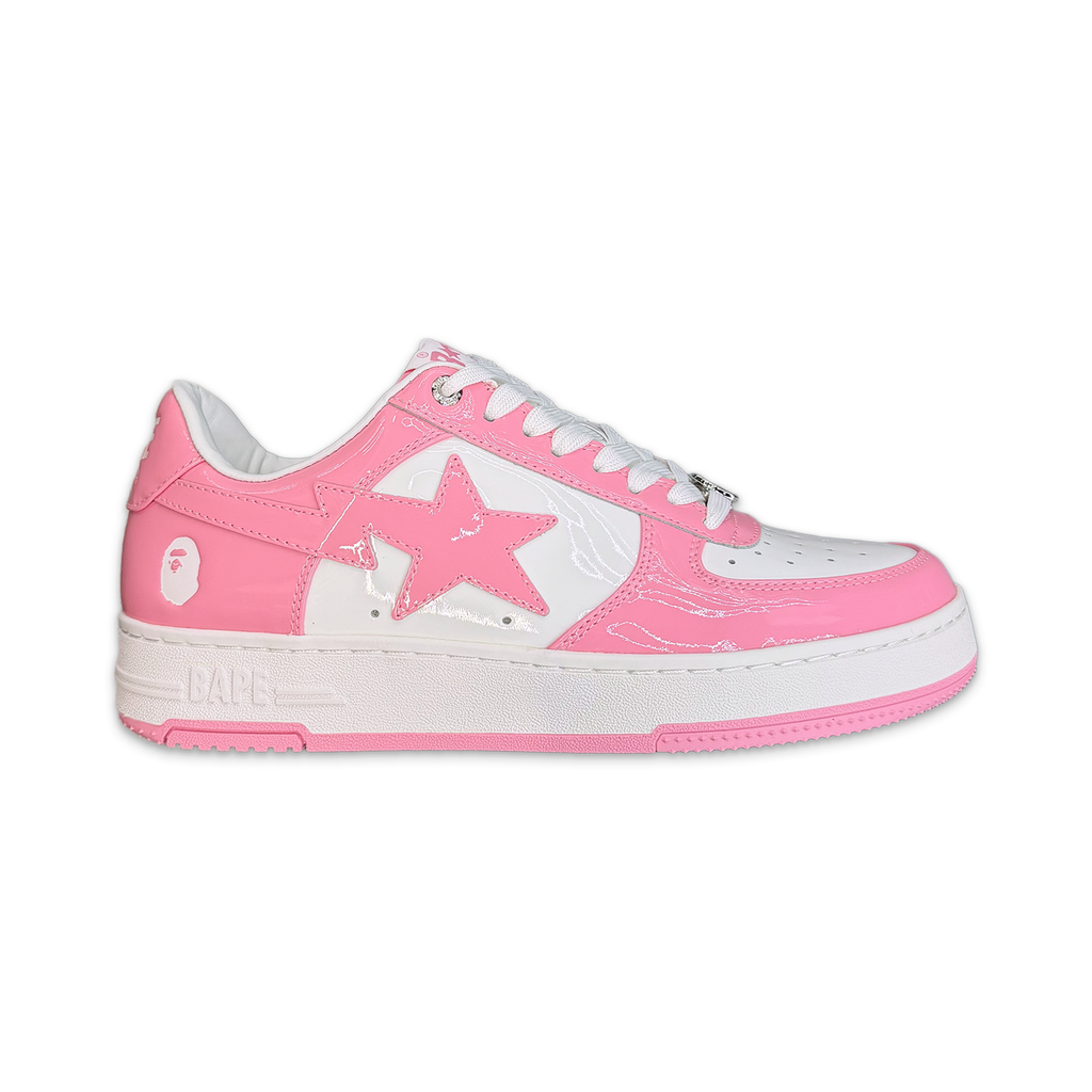 Bapesta Low Patent Leather “Pink White
