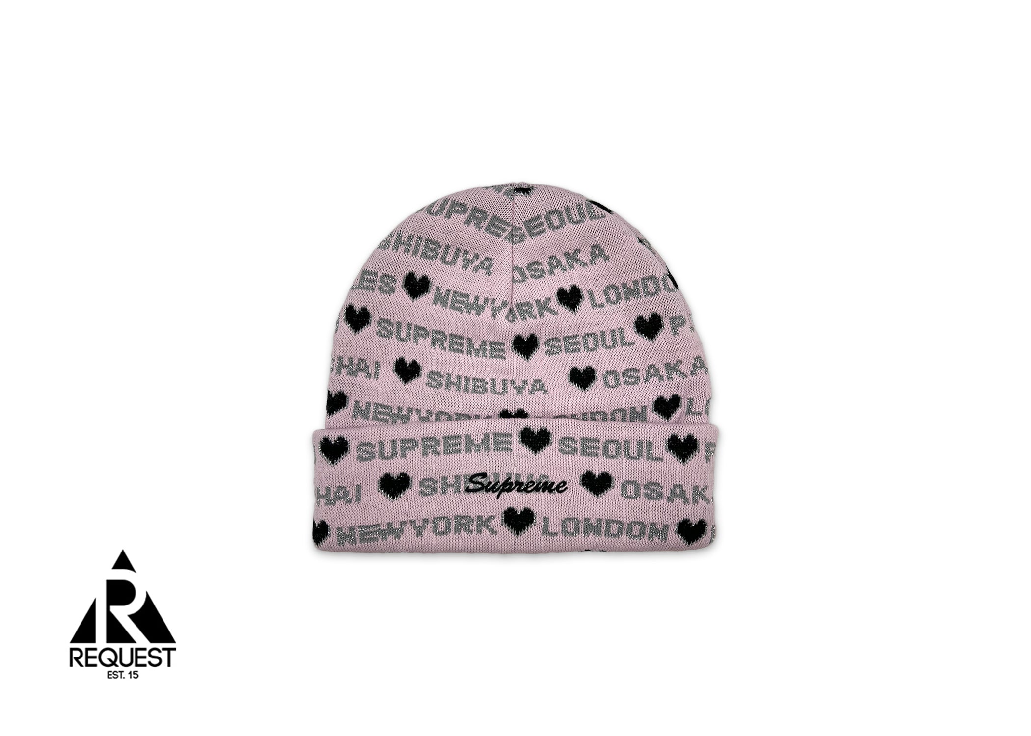 Supreme, Hearts Beanie "Pink"