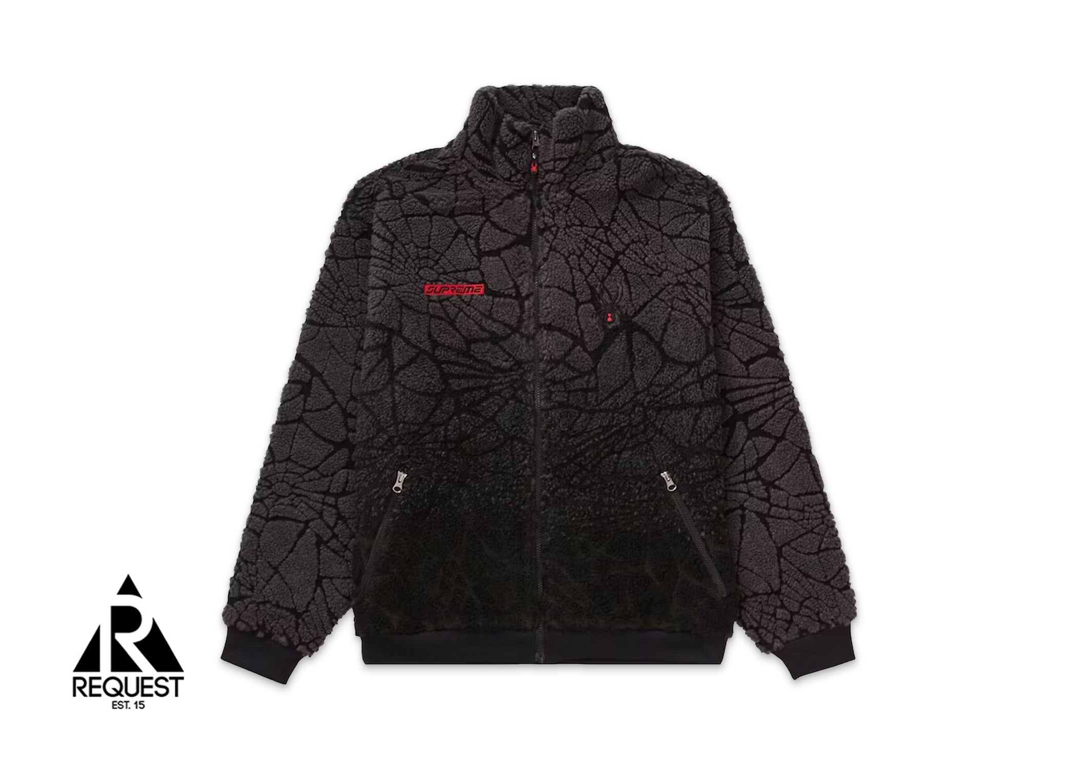 Supreme Spyder Web Polar Fleece Jacket “Black”